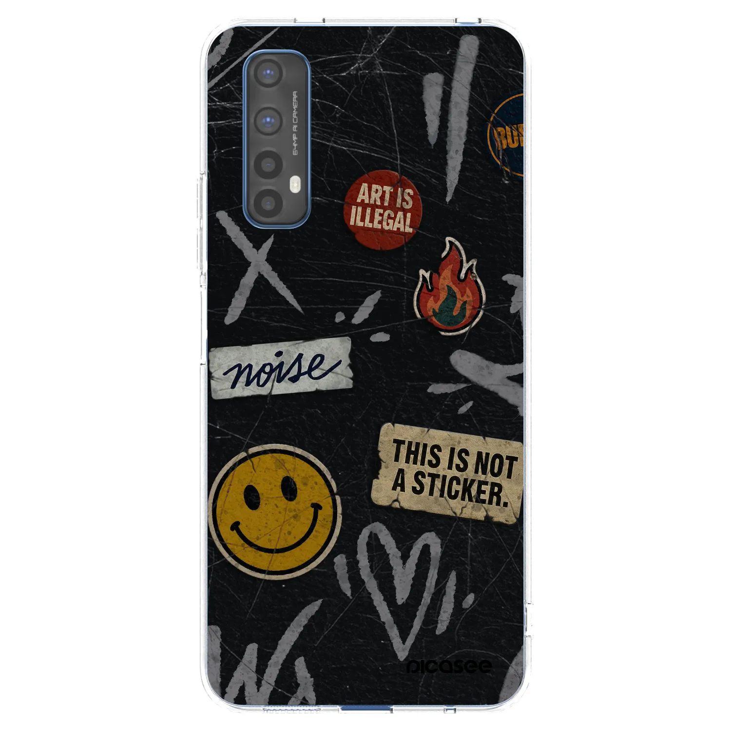 Picasee silikonska prozirna maskica za Realme 7 - STICKERS x TAGS