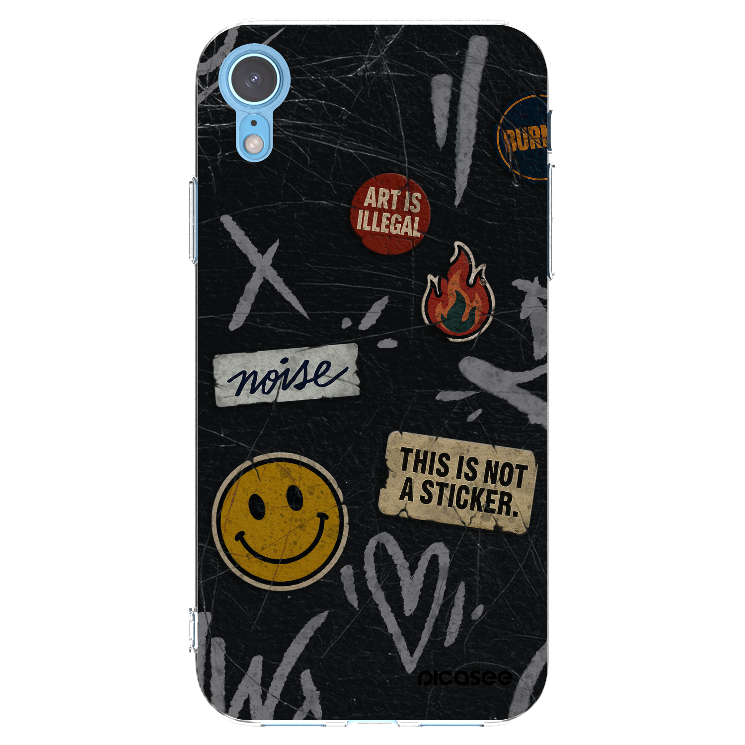 Picasee silikonska prozirna maskica za Apple iPhone XR - STICKERS x TAGS
