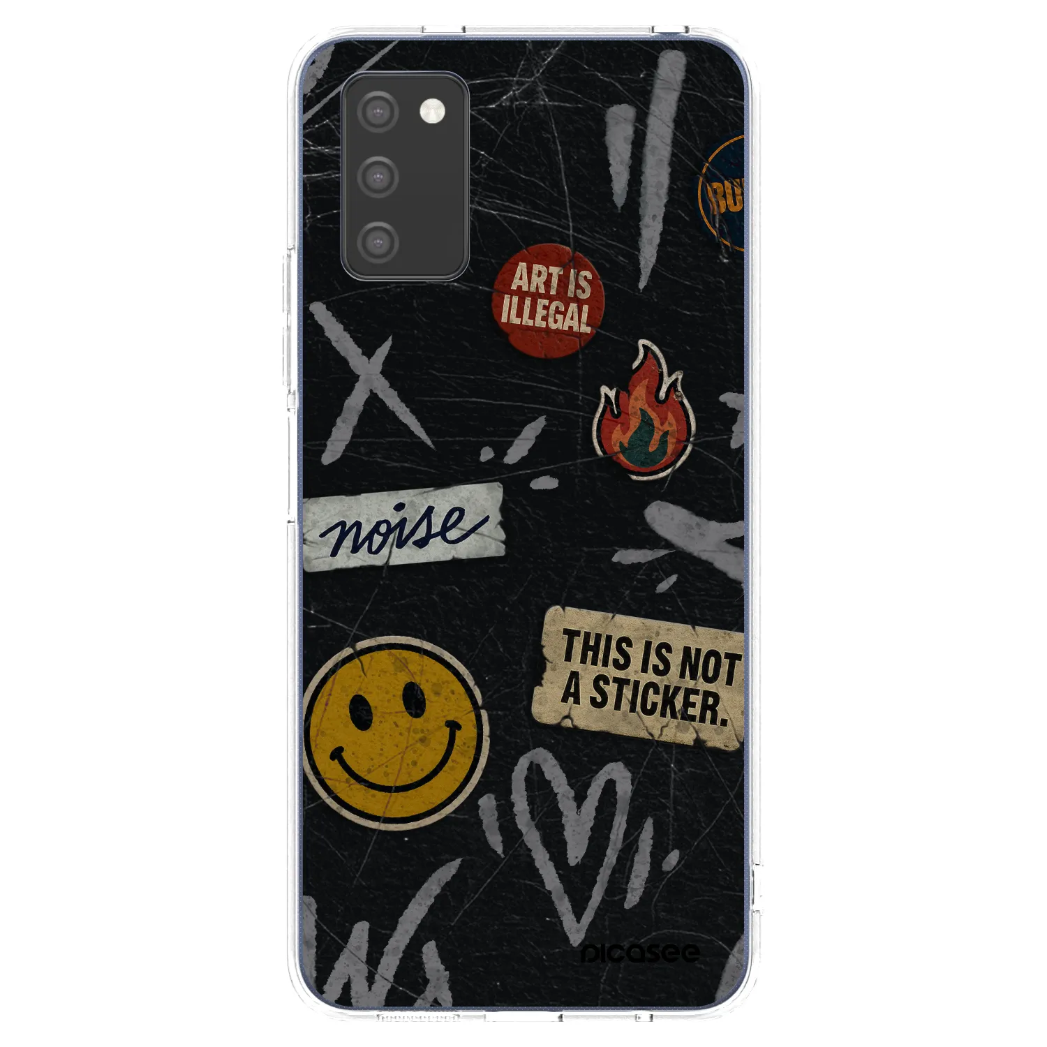 Picasee silikonska prozirna maskica za Samsung Galaxy A03s A037G - STICKERS x TAGS