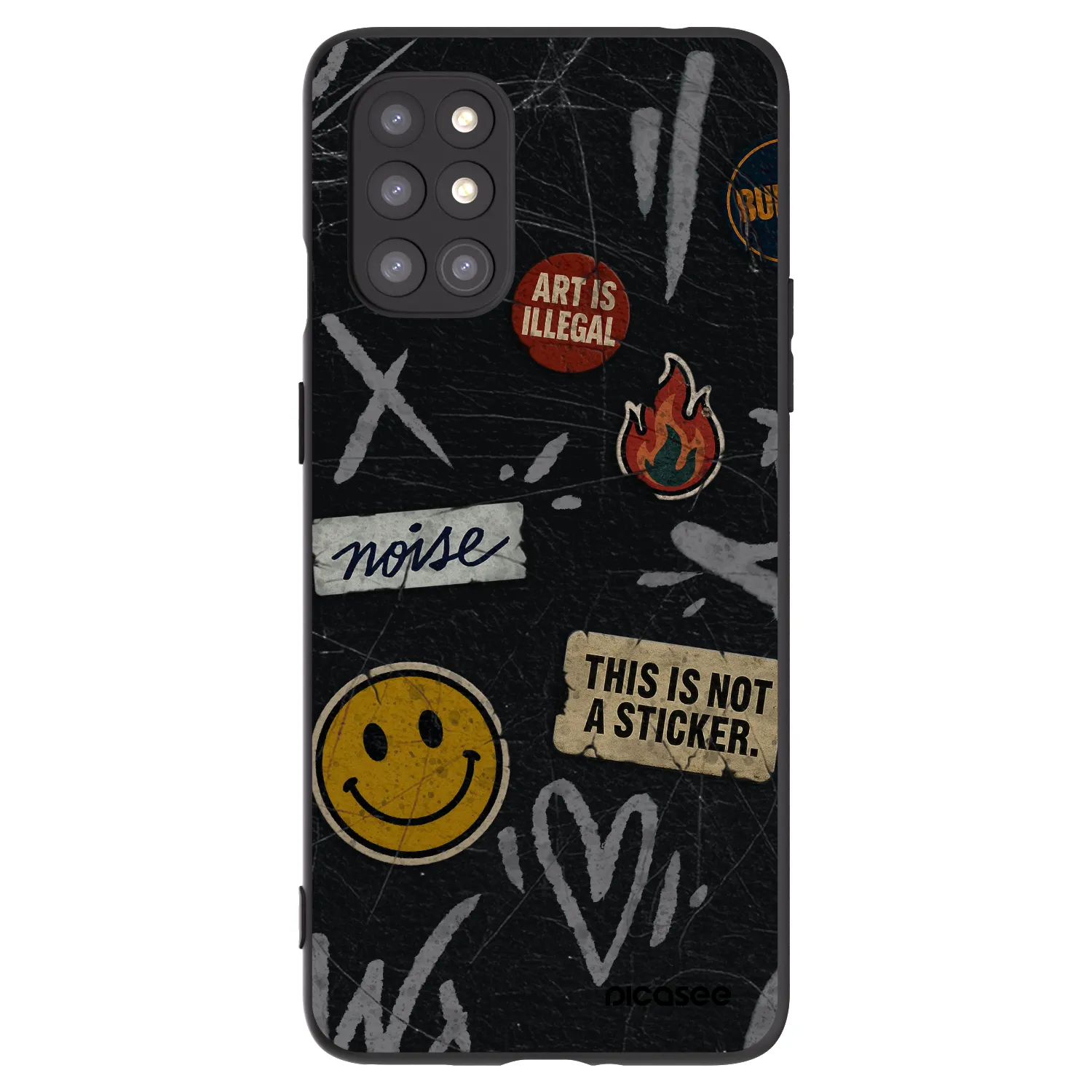 Picasee crna silikonska maskica za OnePlus 8T - STICKERS x TAGS