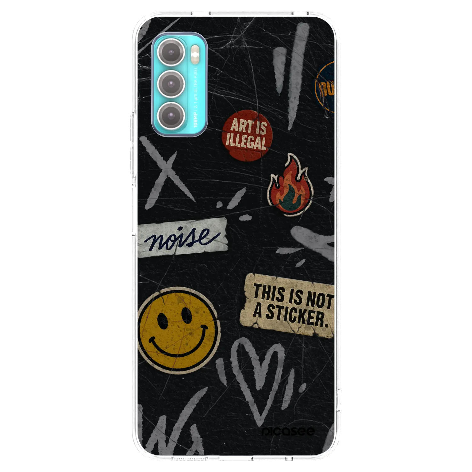 Picasee silikonska prozirna maskica za Motorola Moto G60 - STICKERS x TAGS