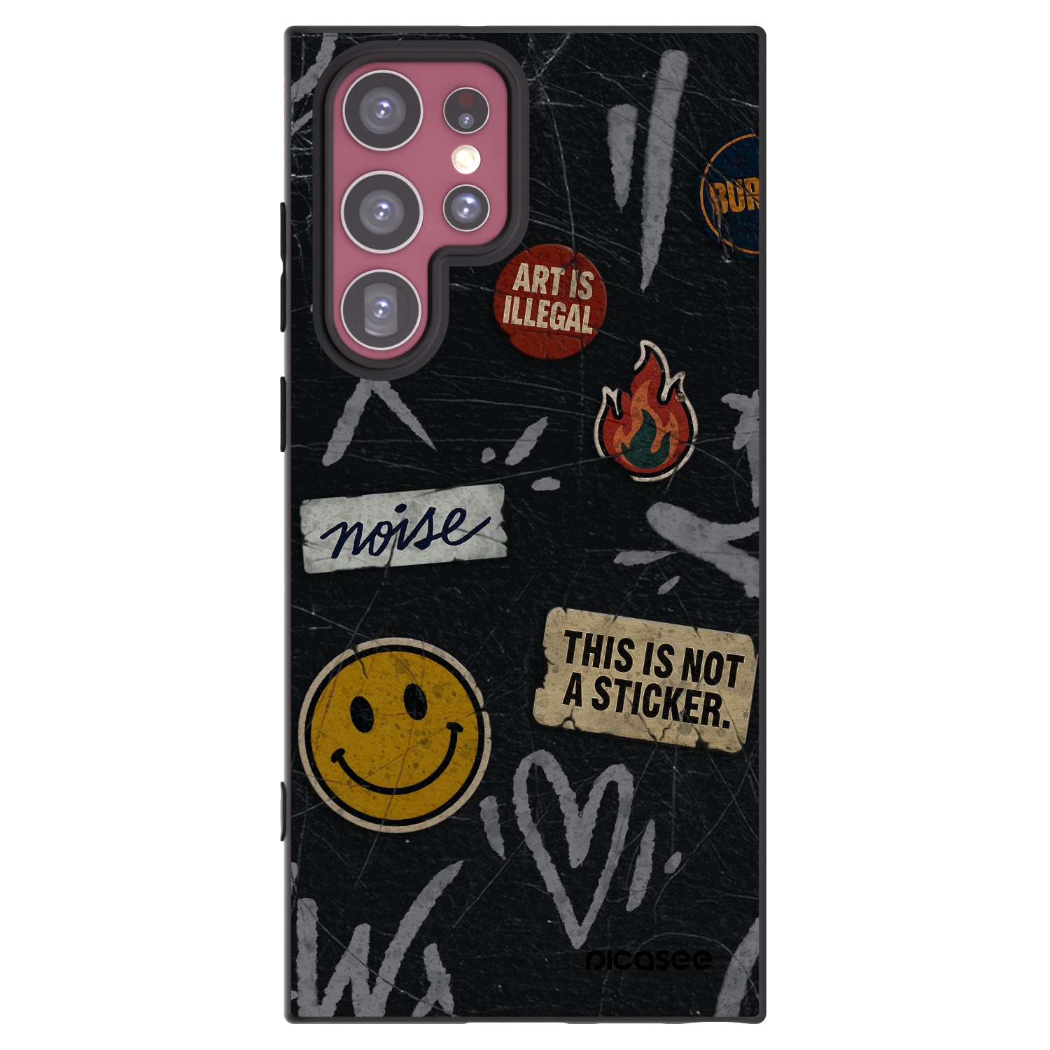 Picasee crna silikonska maskica za Samsung Galaxy S22 Ultra 5G - STICKERS x TAGS