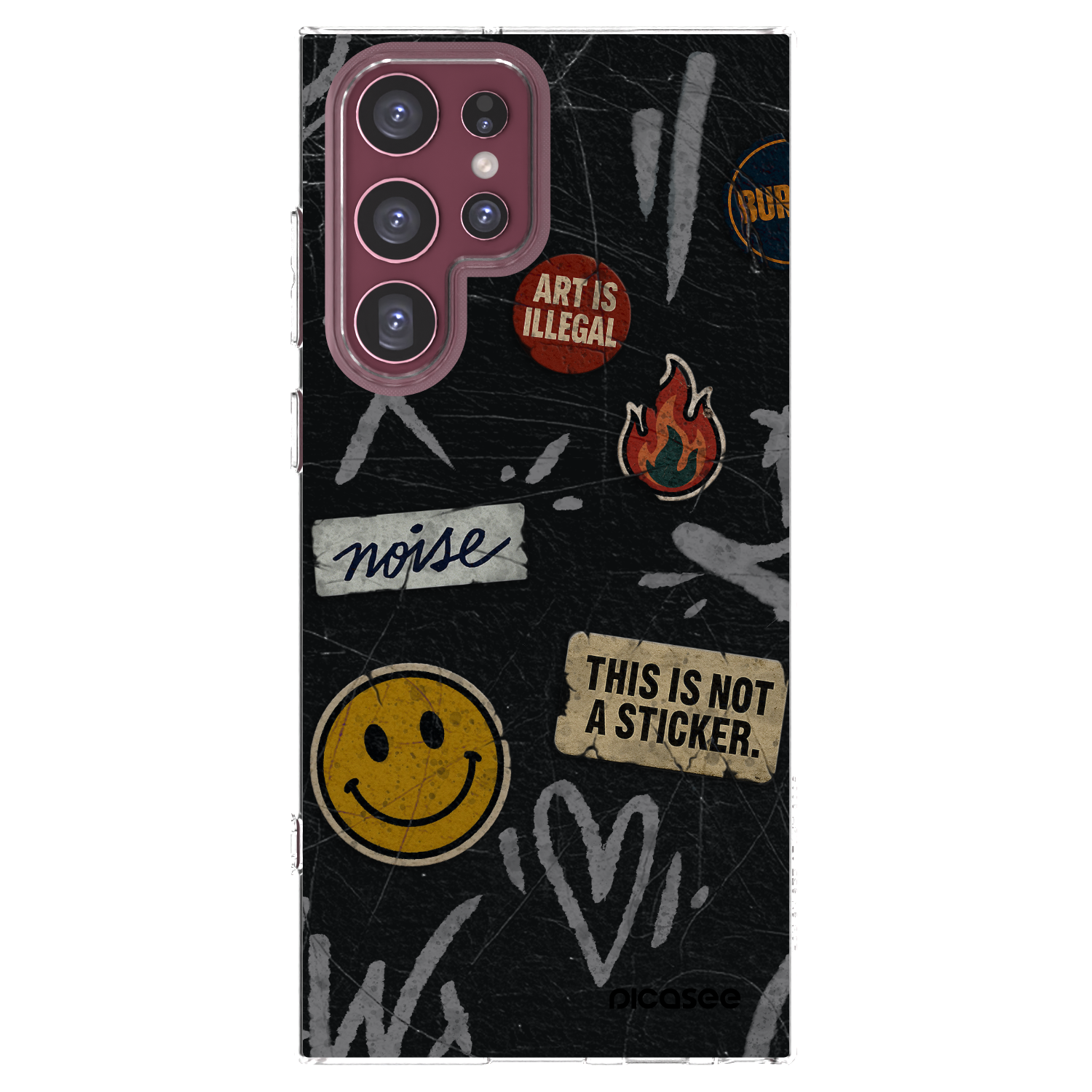 Picasee silikonska prozirna maskica za Samsung Galaxy S22 Ultra 5G - STICKERS x TAGS