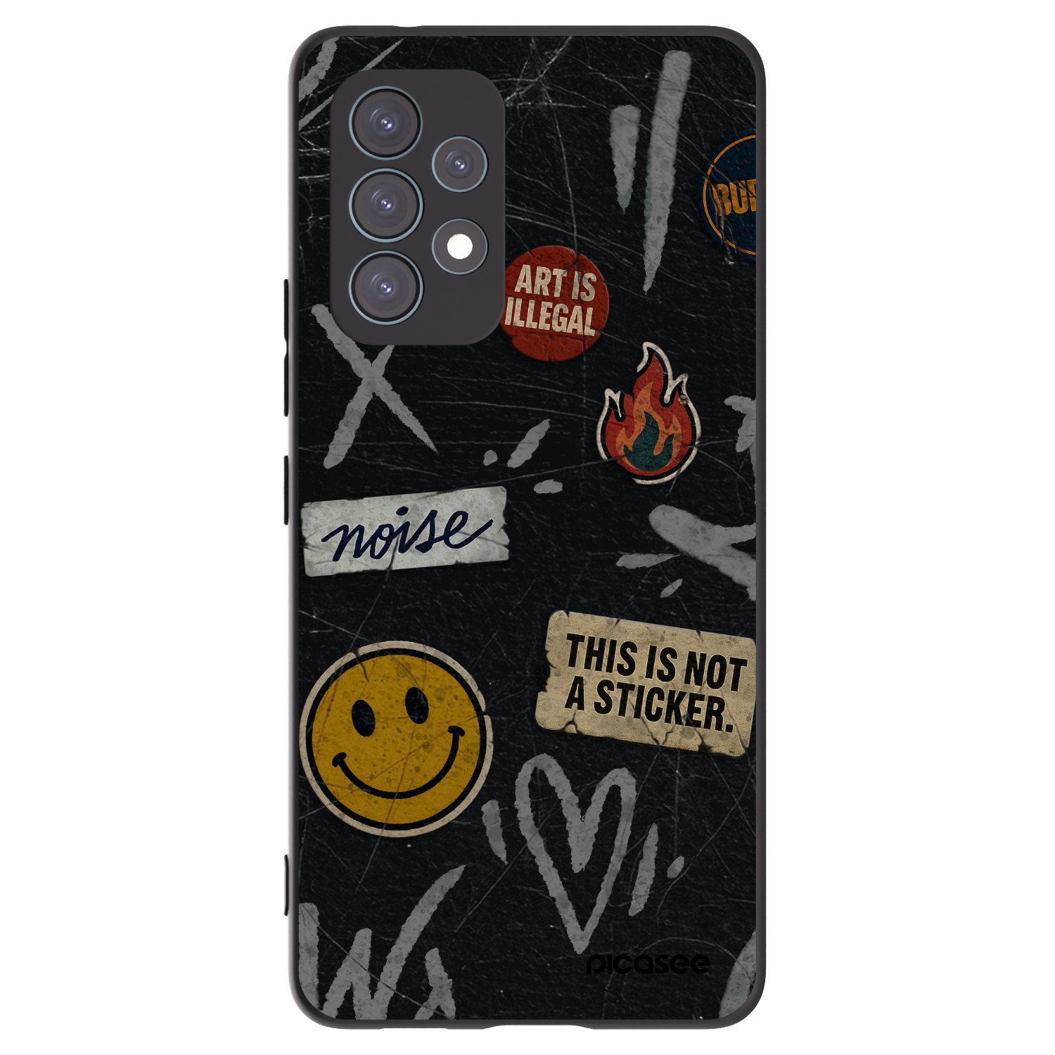 Picasee crna silikonska maskica za Samsung Galaxy A53 5G A536 - STICKERS x TAGS