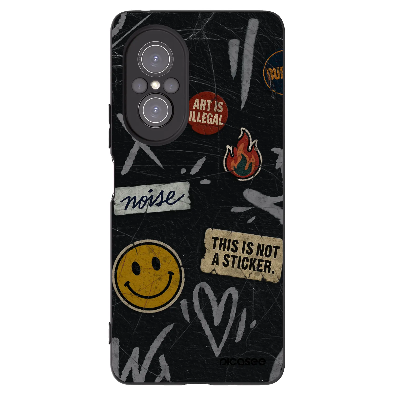 Picasee crna silikonska maskica za Huawei Nova 9 SE - STICKERS x TAGS