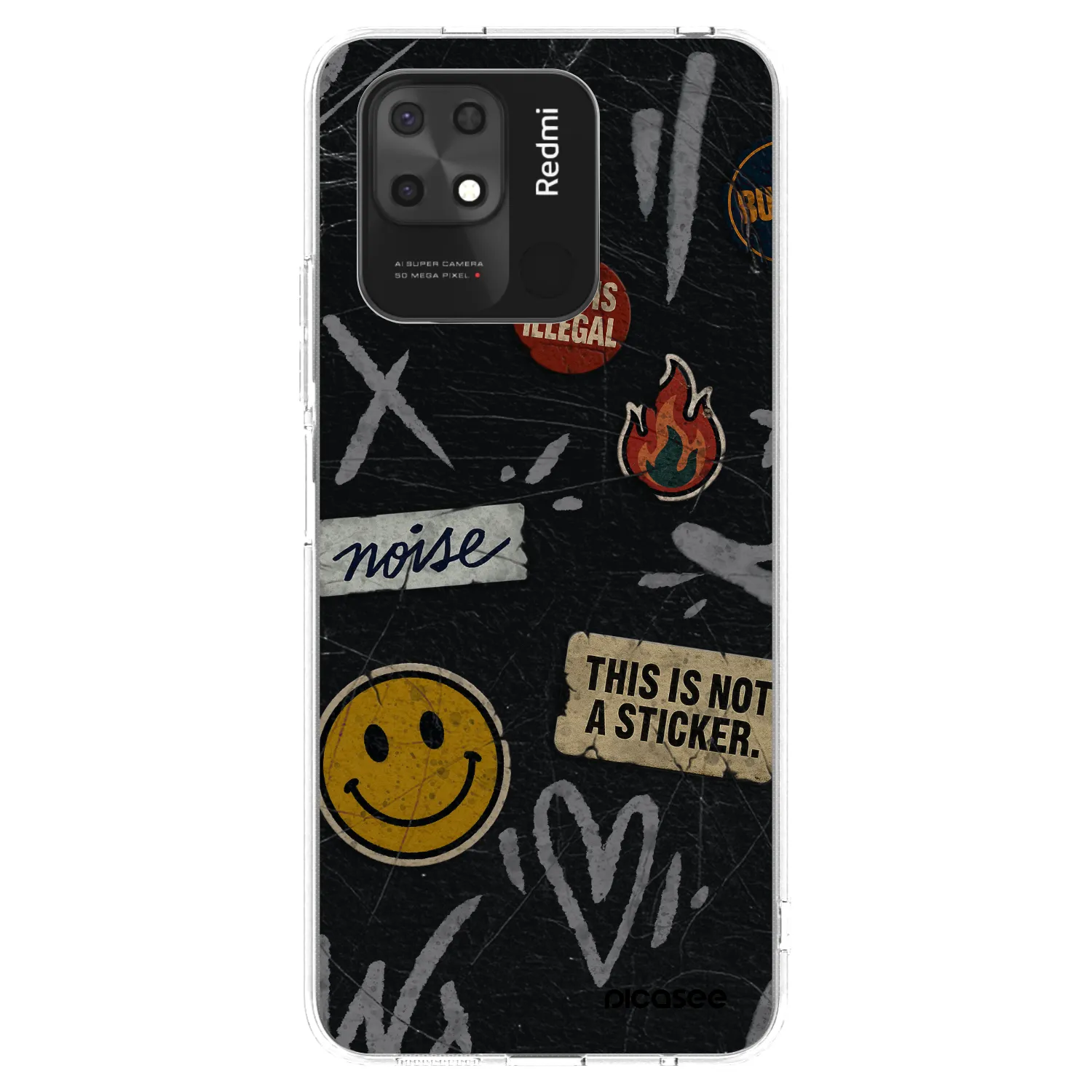 Picasee silikonska prozirna maskica za Xiaomi Redmi 10C - STICKERS x TAGS