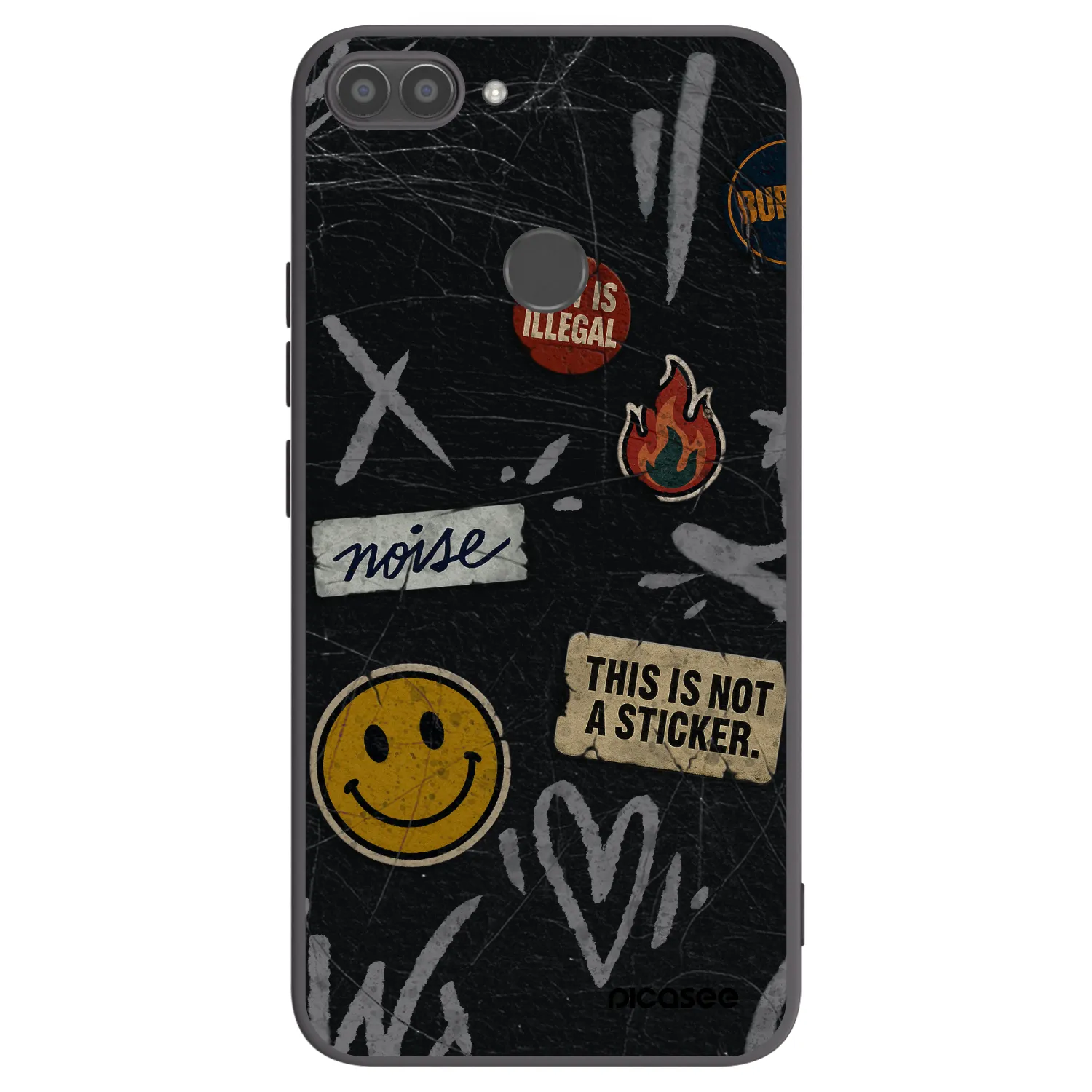 Picasee crna silikonska maskica za Huawei P Smart - STICKERS x TAGS