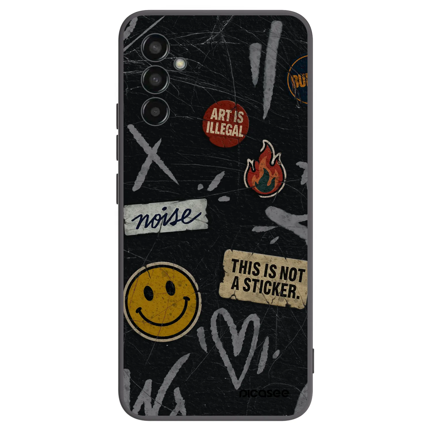 Picasee crna silikonska maskica za Samsung Galaxy M13 M135F - STICKERS x TAGS