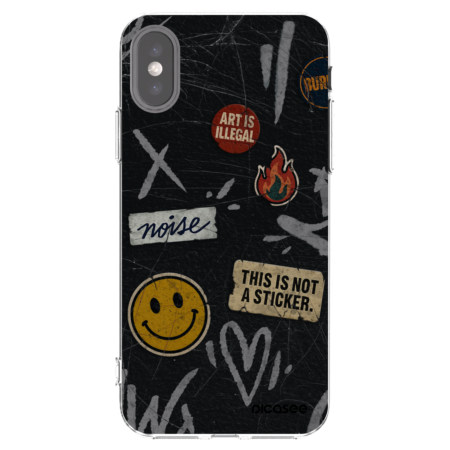 Picasee silikonska prozirna maskica za Apple iPhone X/XS - STICKERS x TAGS