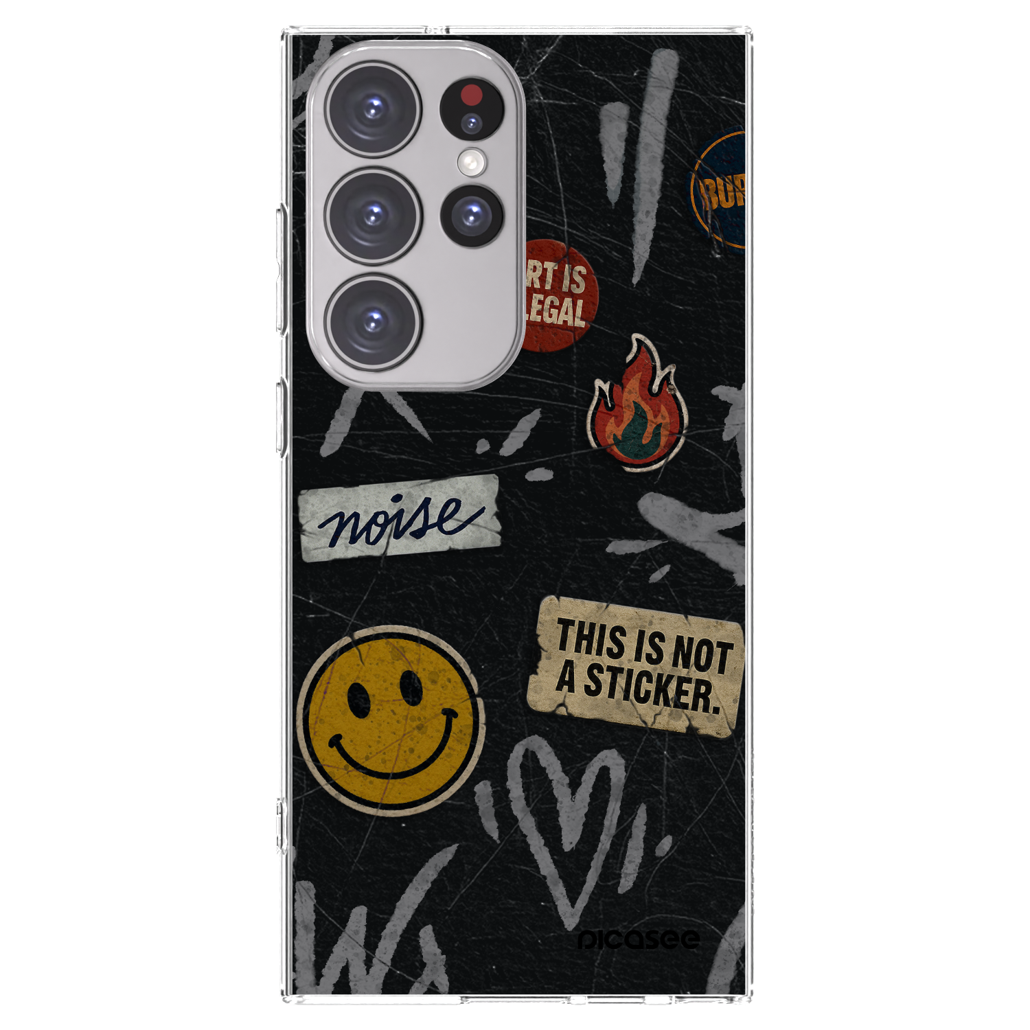 Picasee silikonska prozirna maskica za Samsung Galaxy S23 Ultra 5G - STICKERS x TAGS