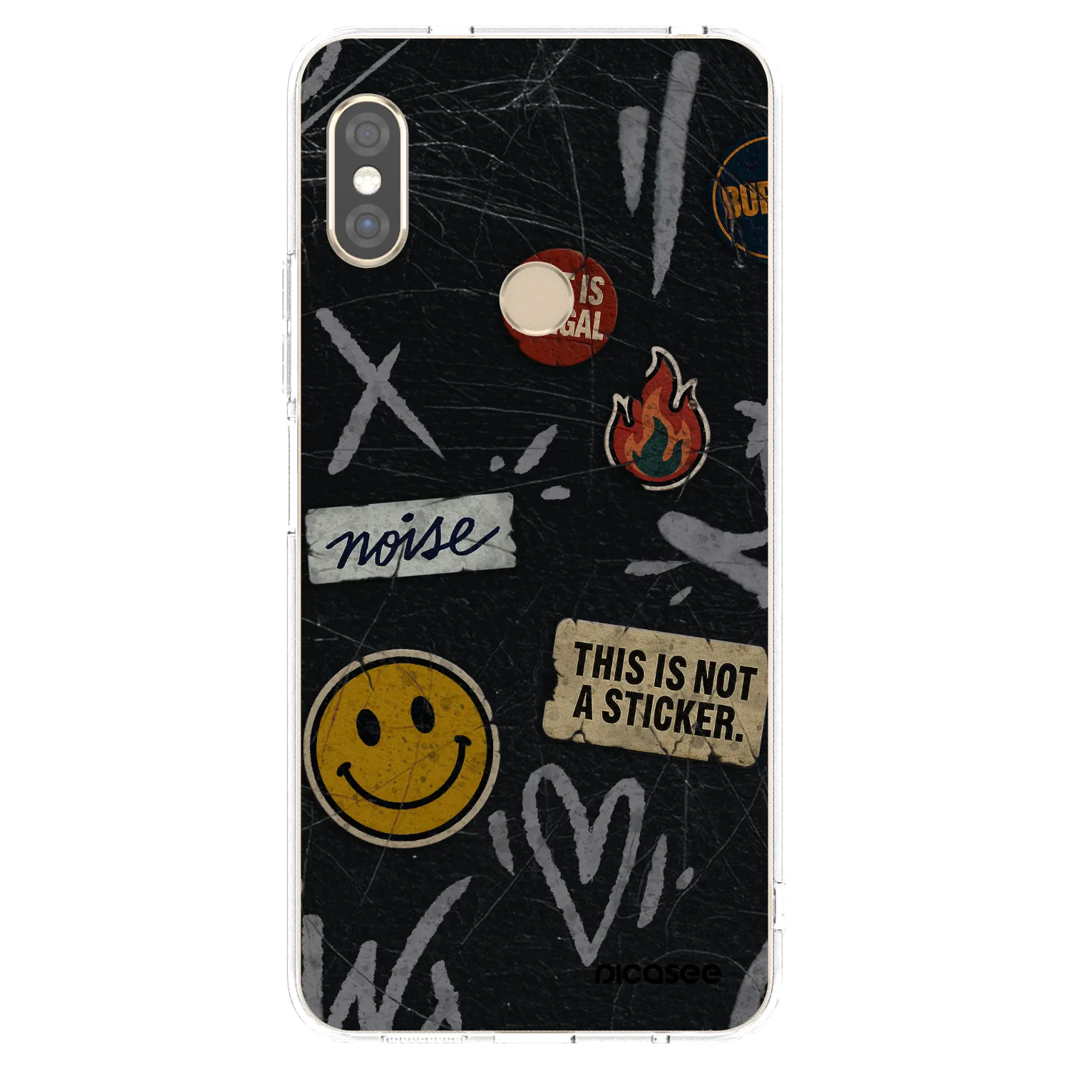 Picasee silikonska prozirna maskica za Xiaomi Redmi Note 5 Global - STICKERS x TAGS