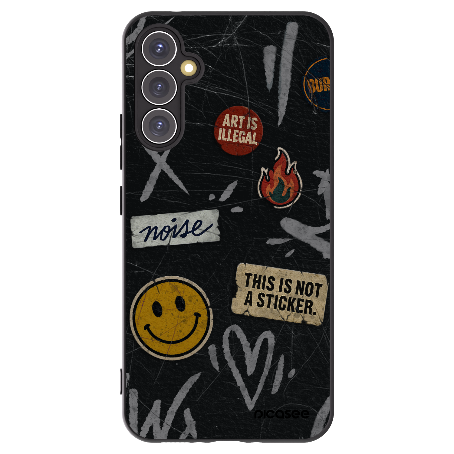 Picasee crna silikonska maskica za Samsung Galaxy A34 5G A346B - STICKERS x TAGS