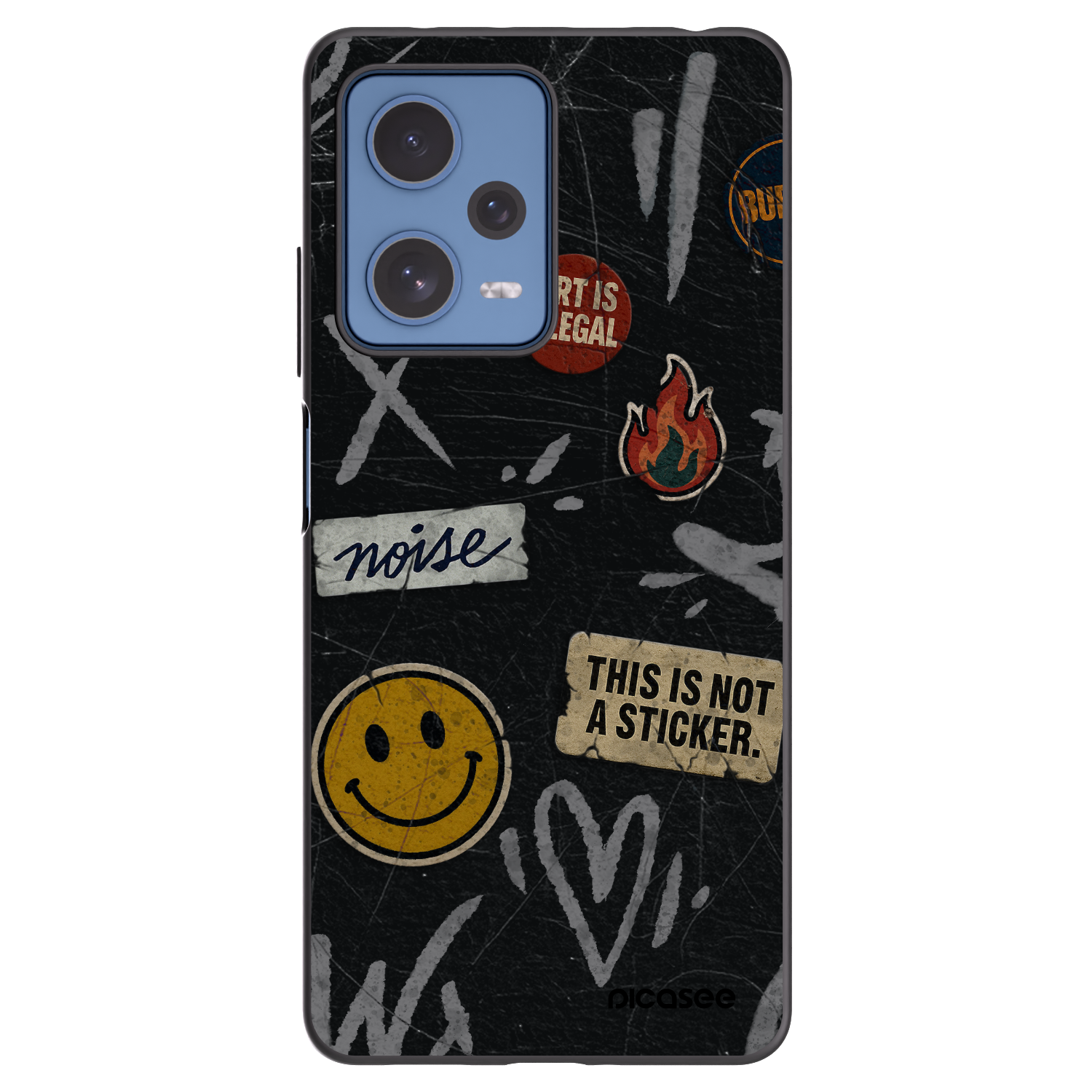 Picasee crna silikonska maskica za Xiaomi Redmi Note 12 Pro 5G - STICKERS x TAGS