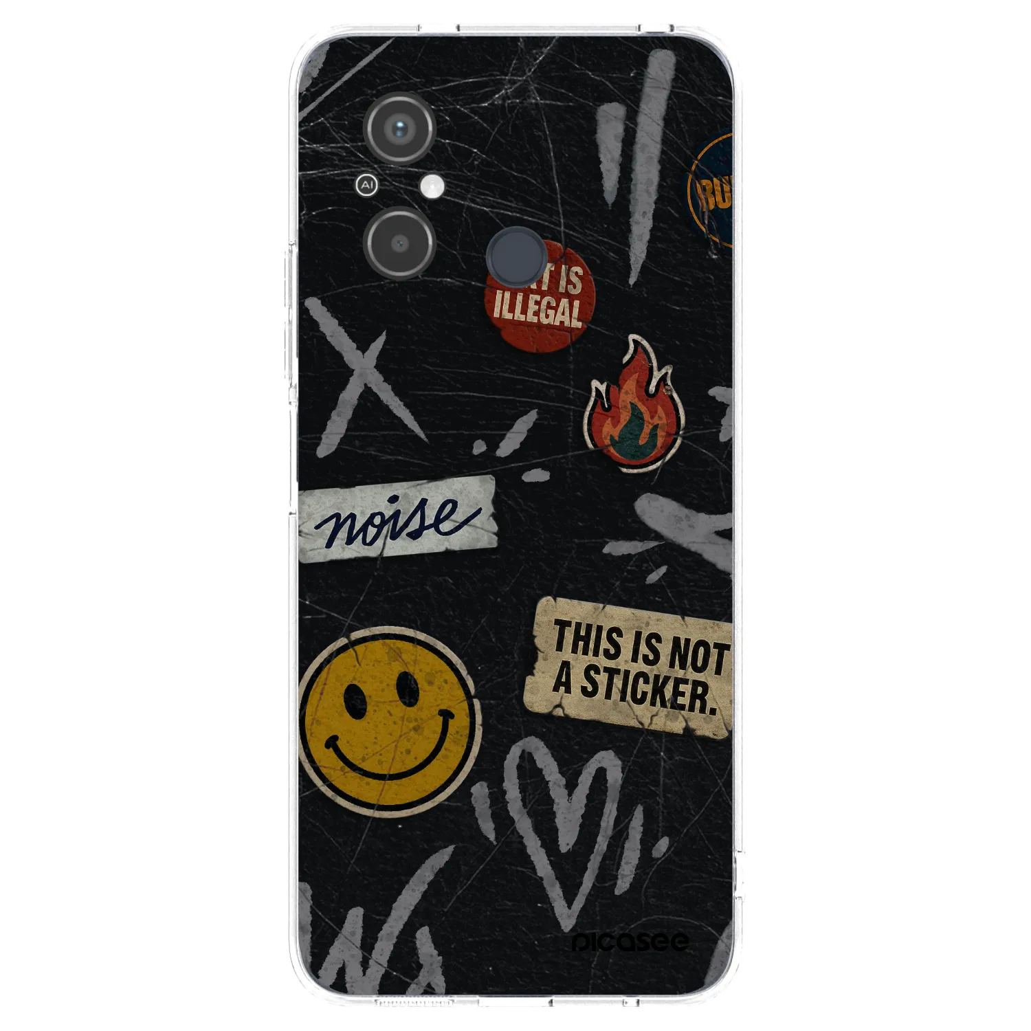 Picasee silikonska prozirna maskica za Xiaomi Redmi 12C - STICKERS x TAGS