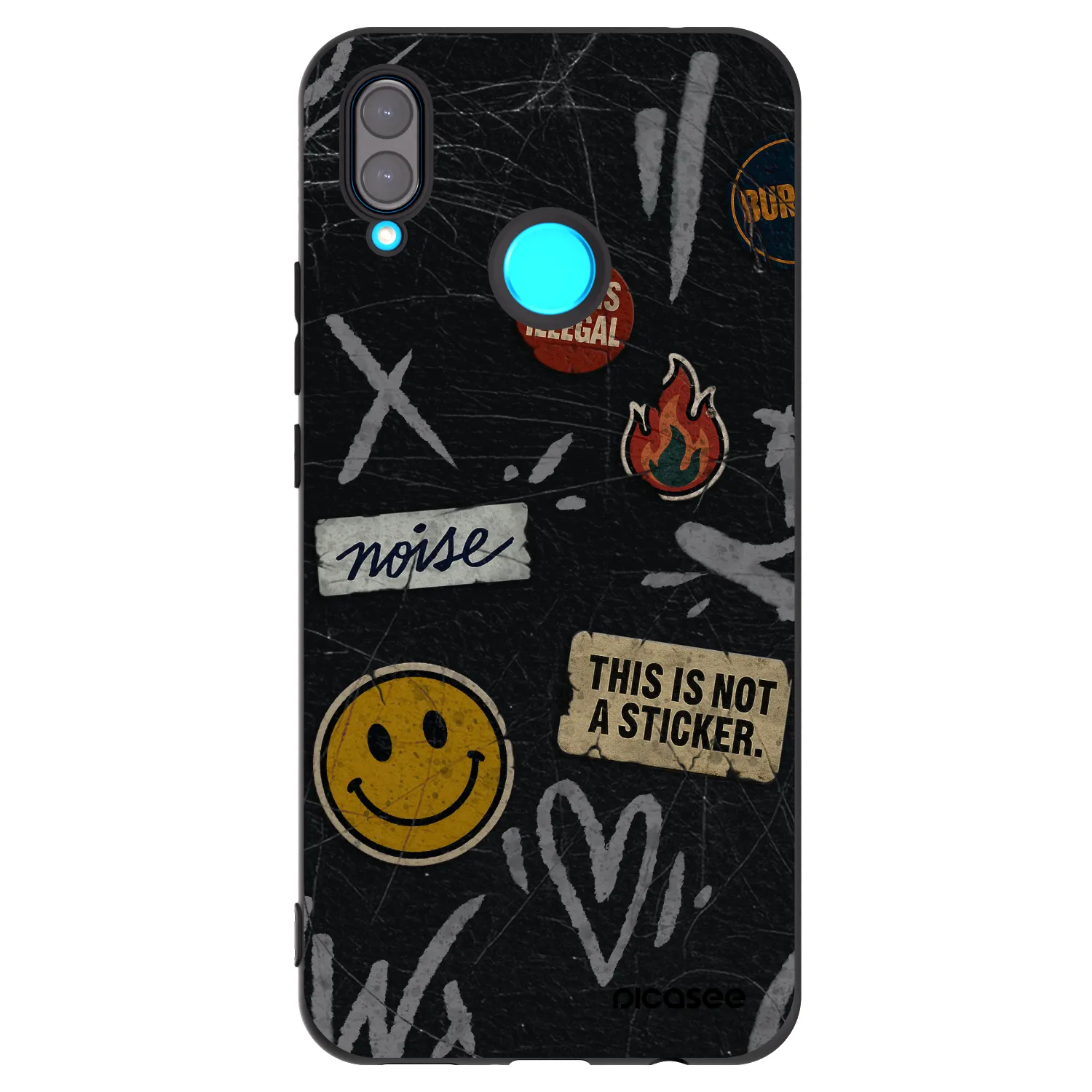 Picasee crna silikonska maskica za Huawei Nova 3 - STICKERS x TAGS