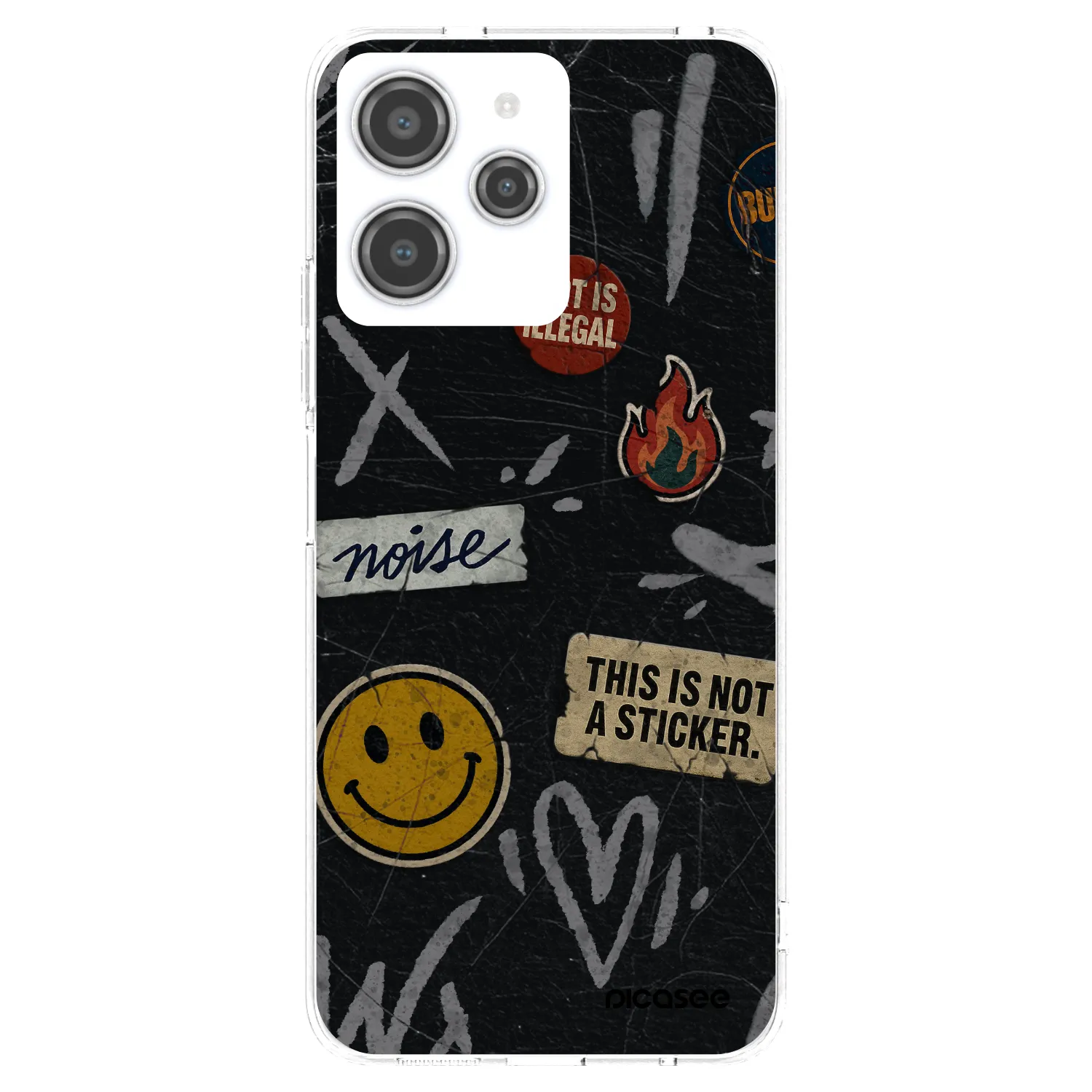 Picasee silikonska prozirna maskica za Xiaomi Redmi 12 4G - STICKERS x TAGS