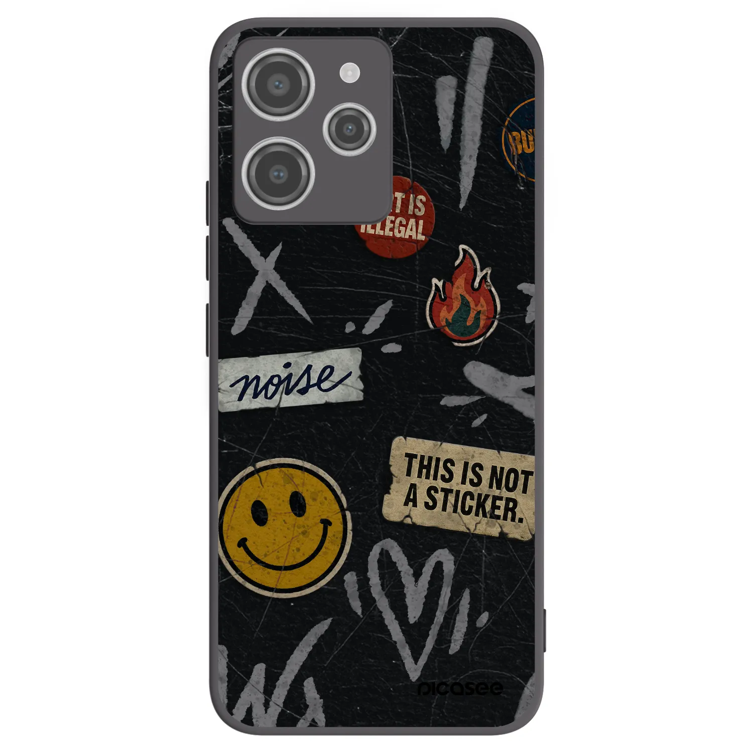 Picasee crna silikonska maskica za Xiaomi Redmi 12 4G - STICKERS x TAGS