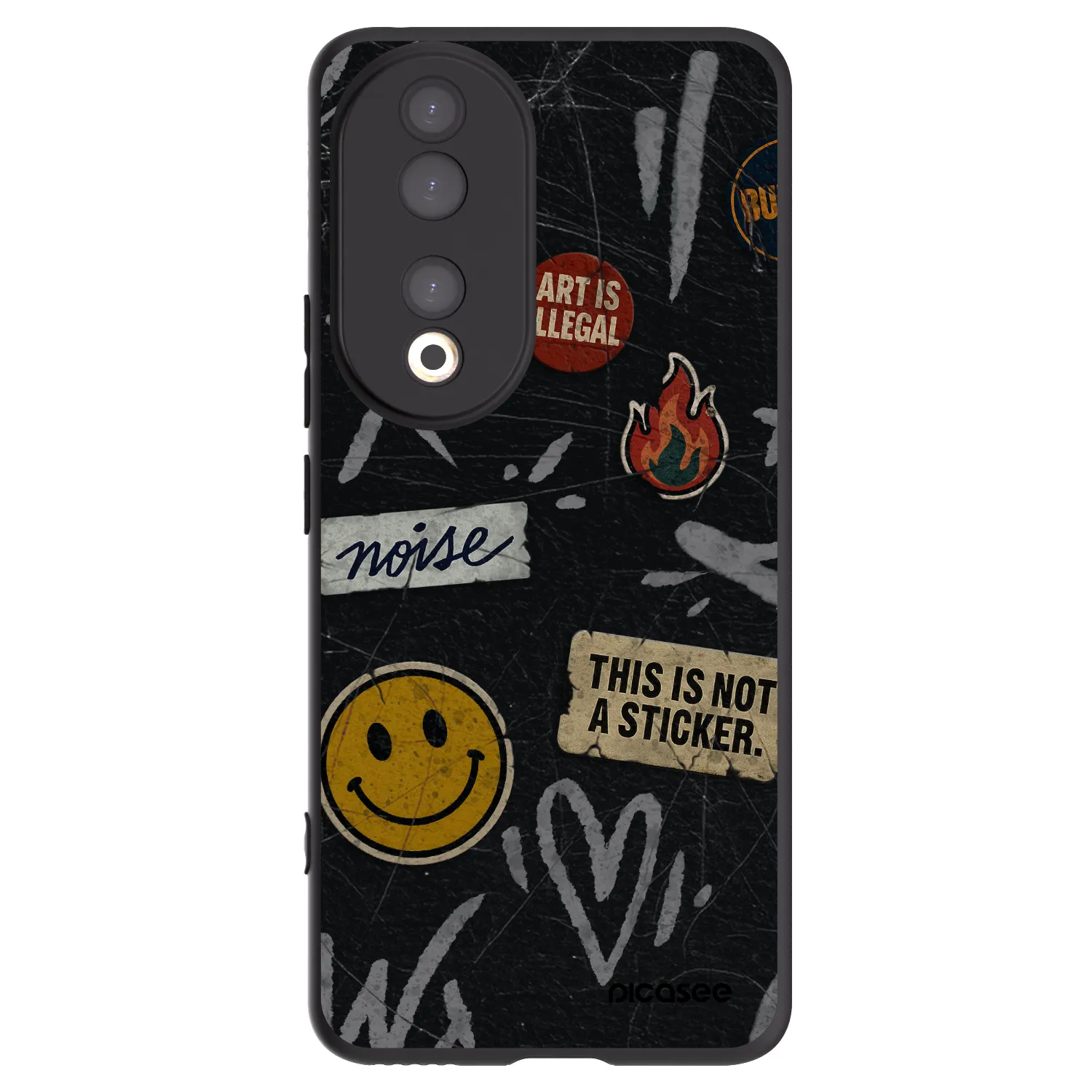 Picasee crna silikonska maskica za Honor 90 5G - STICKERS x TAGS