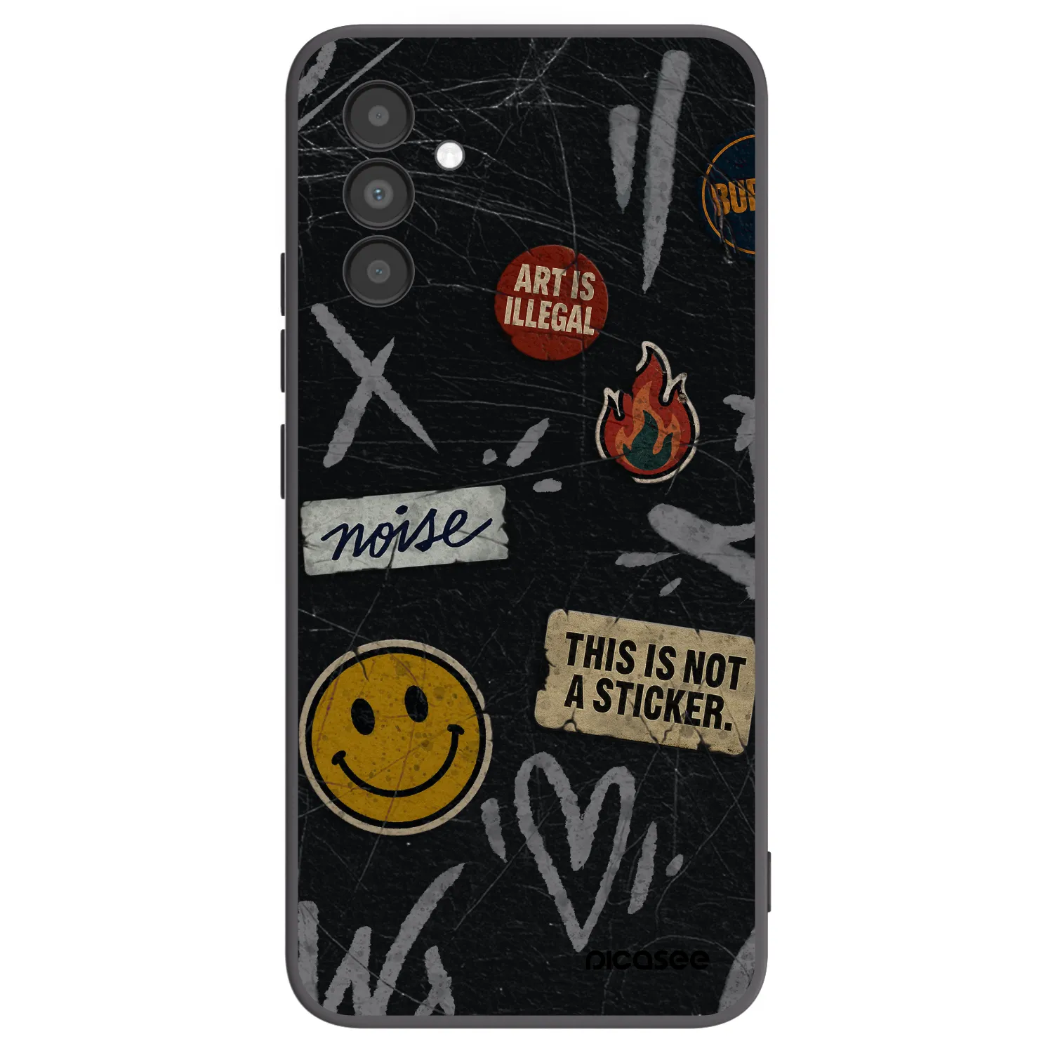 Picasee crna silikonska maskica za Samsung Galaxy A04s A047F - STICKERS x TAGS