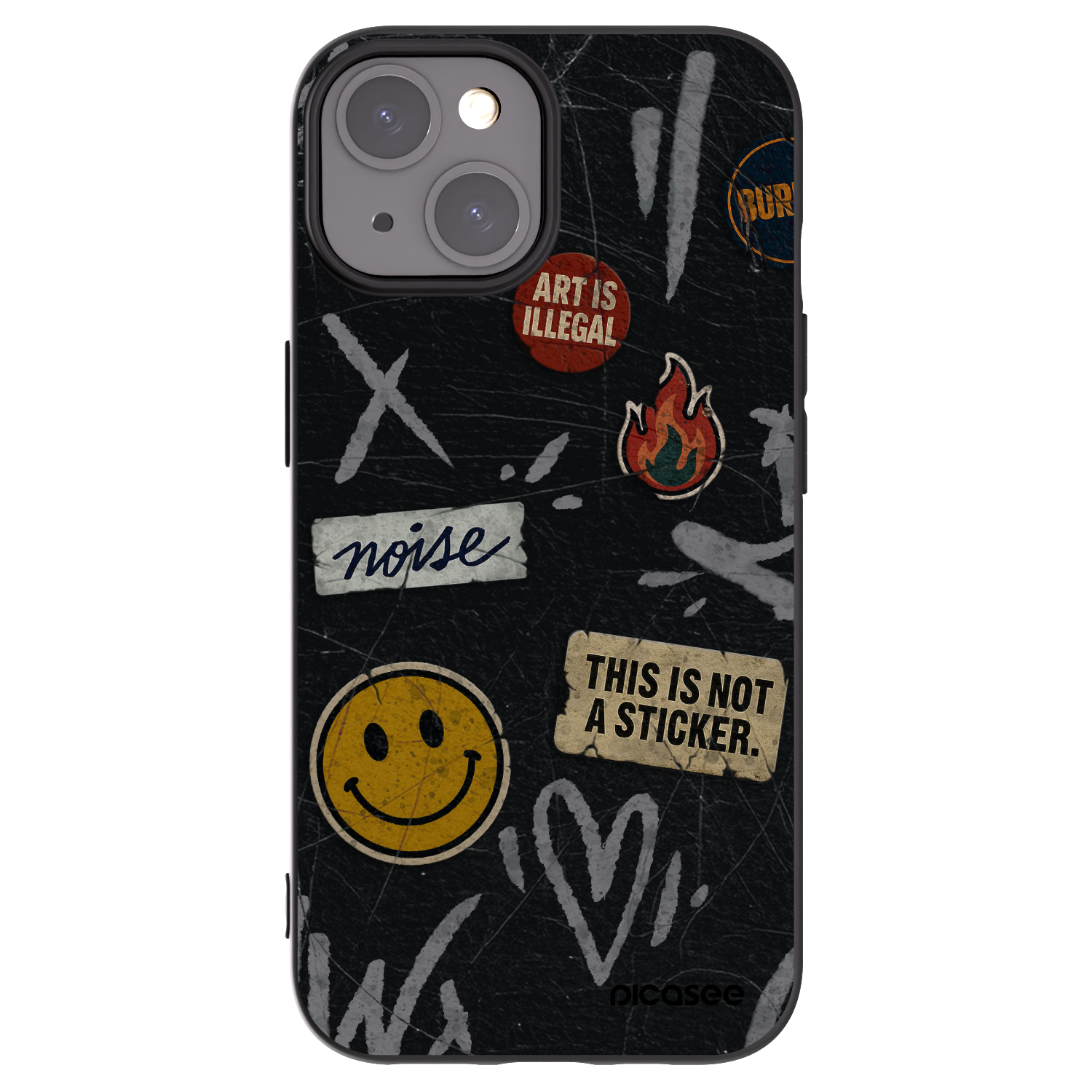 Picasee crna silikonska maskica za Apple iPhone 15 - STICKERS x TAGS
