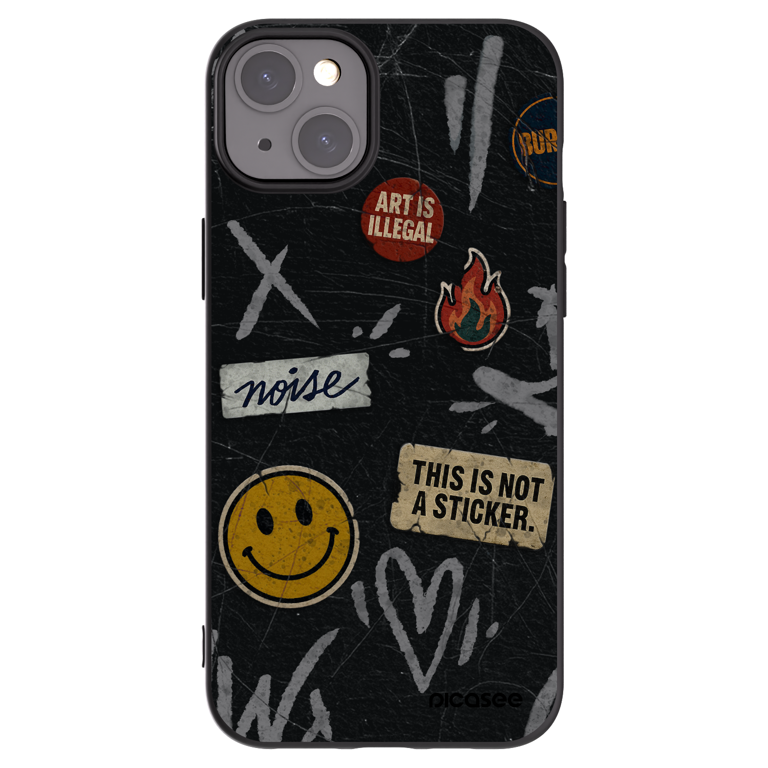 Picasee crna silikonska maskica za Apple iPhone 15 Plus - STICKERS x TAGS