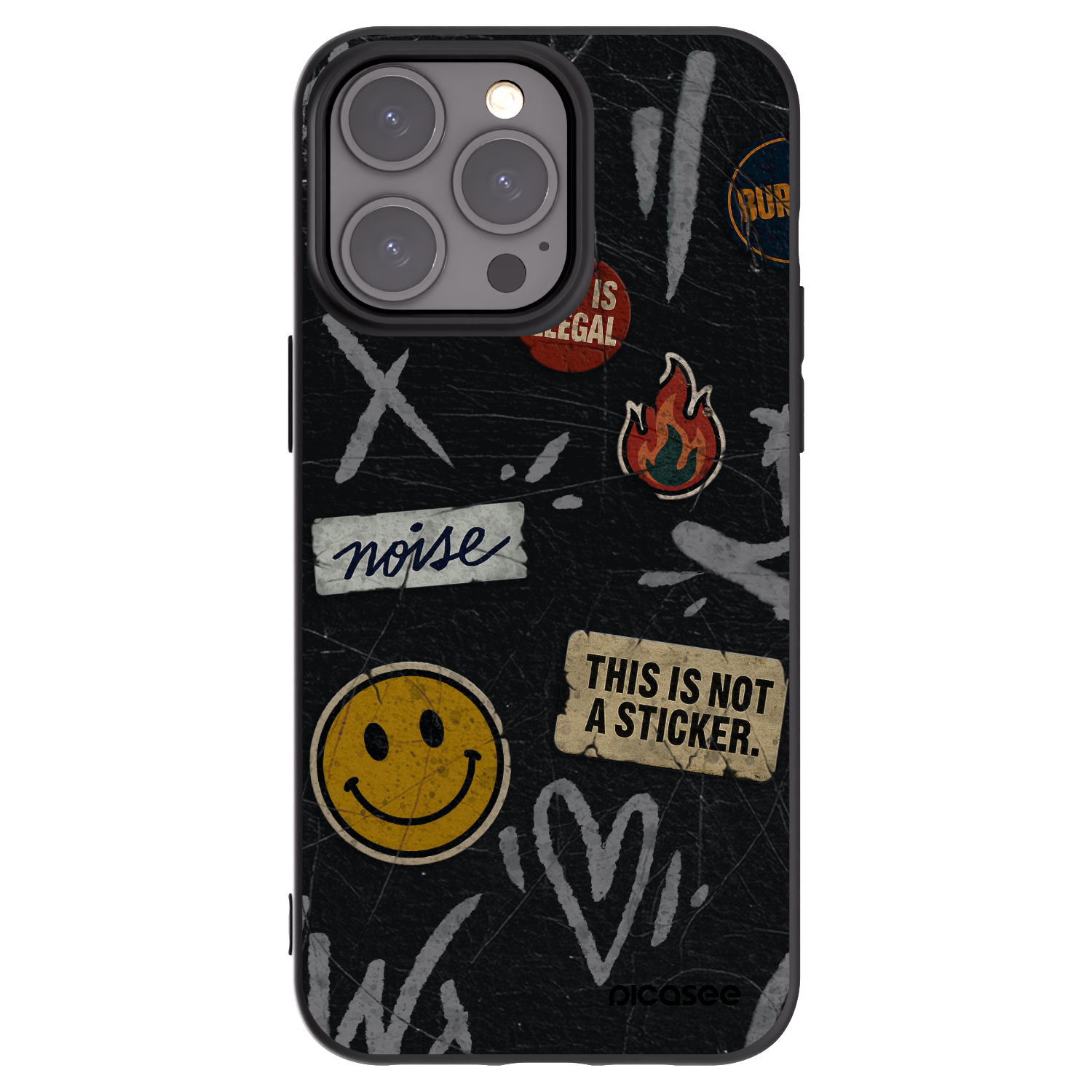 Picasee crna silikonska maskica za Apple iPhone 15 Pro Max - STICKERS x TAGS