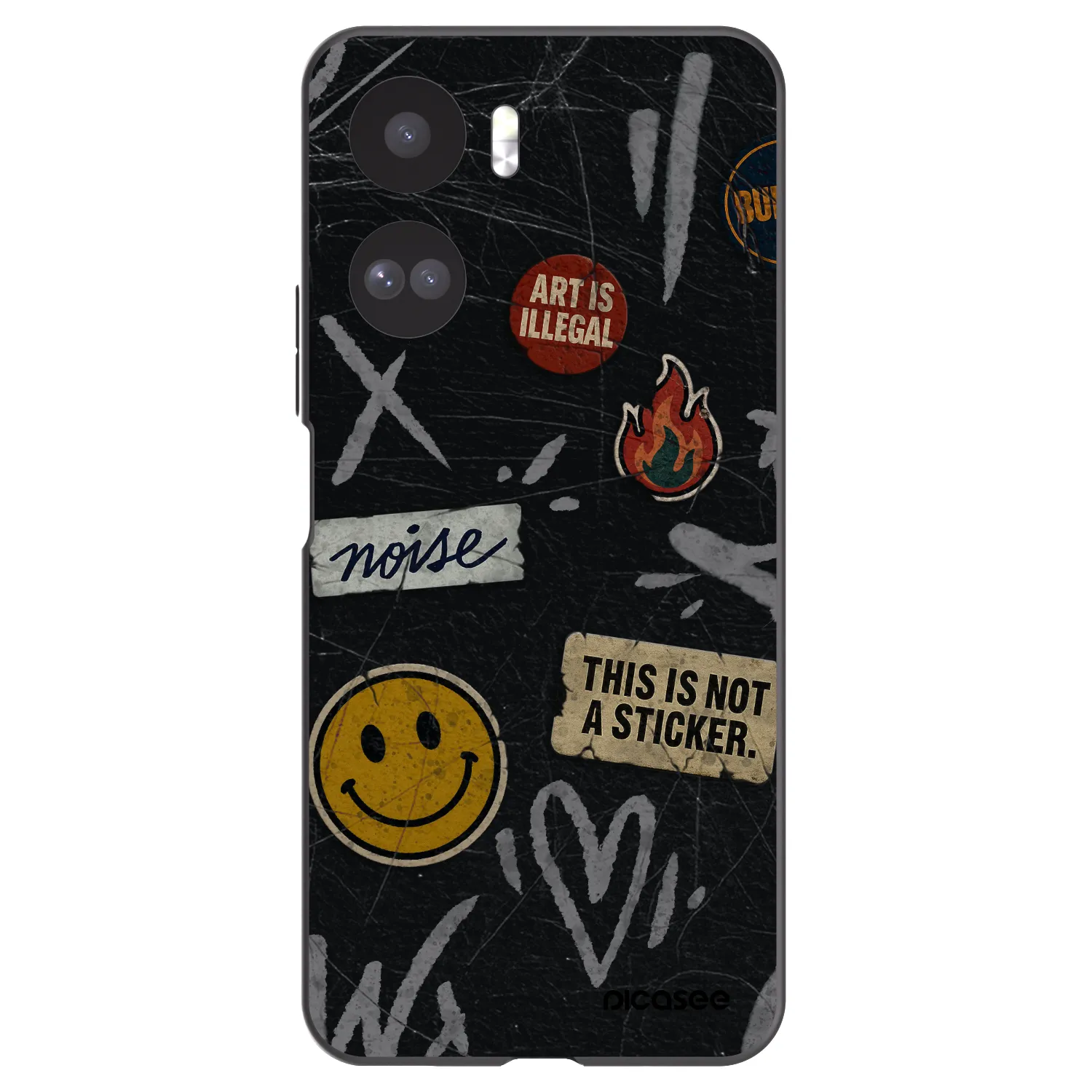 Picasee crna silikonska maskica za Honor 90 Lite 5G - STICKERS x TAGS