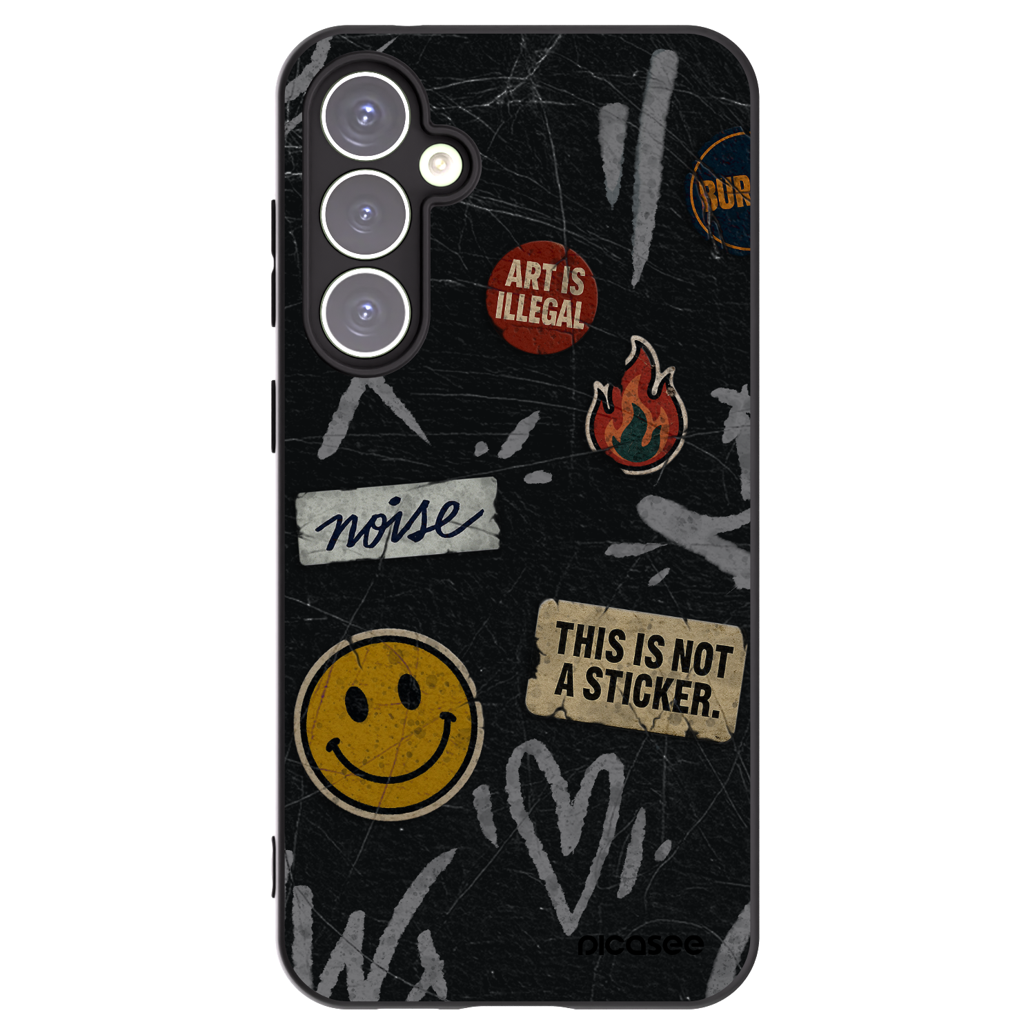 Picasee crna silikonska maskica za Samsung Galaxy S23 FE S711B - STICKERS x TAGS