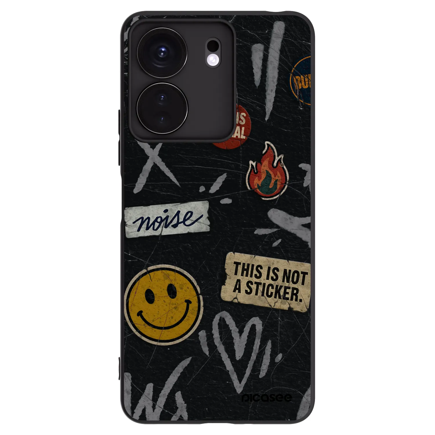 Picasee crna silikonska maskica za Xiaomi Redmi 13C 4G - STICKERS x TAGS