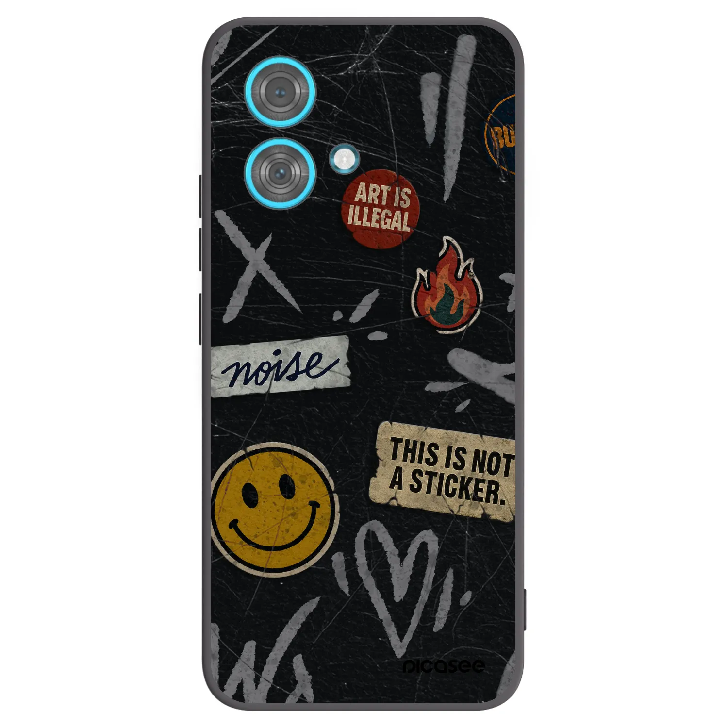 Picasee crna silikonska maskica za Motorola Edge 40 Neo - STICKERS x TAGS