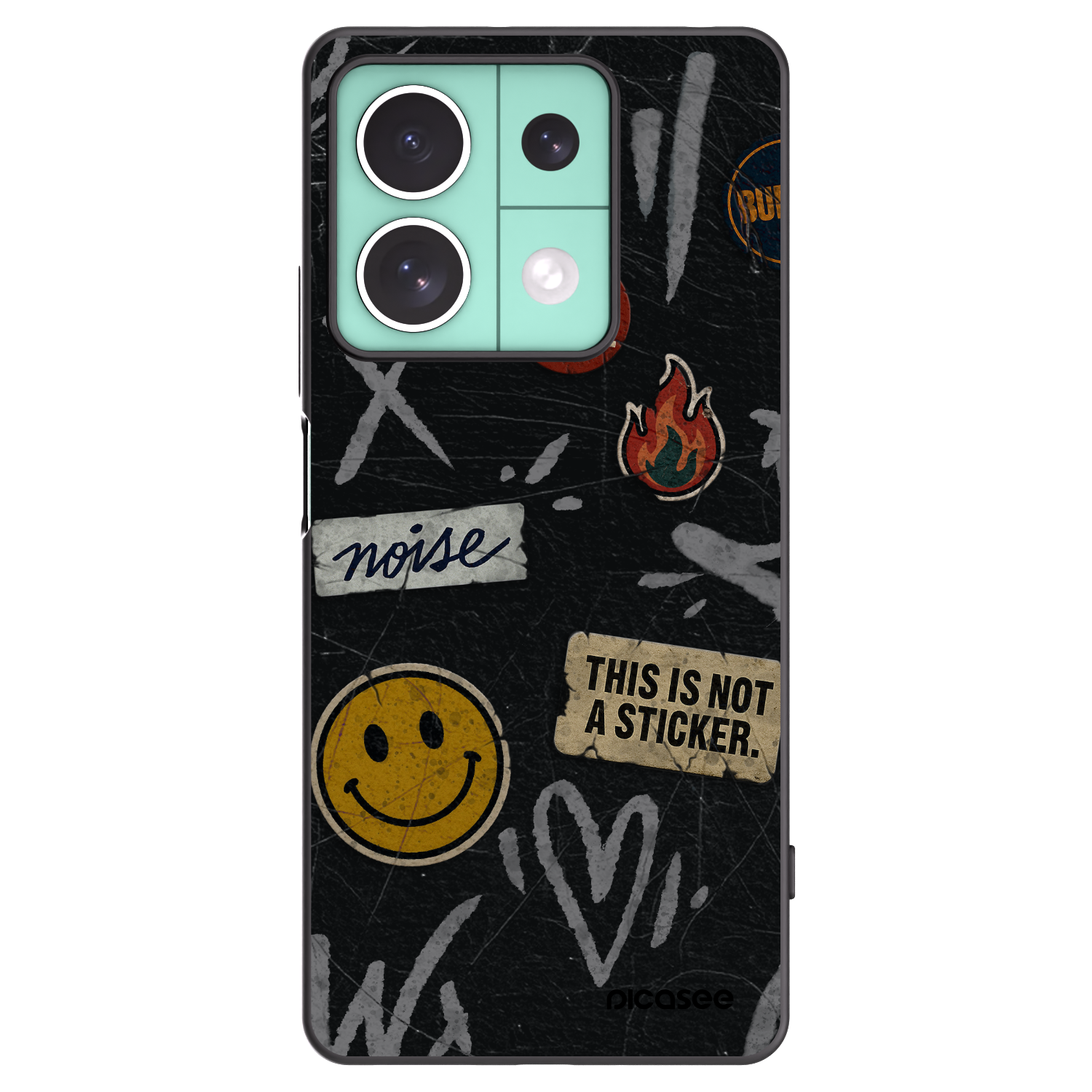 Picasee crna silikonska maskica za Xiaomi Redmi Note 13 5G - STICKERS x TAGS
