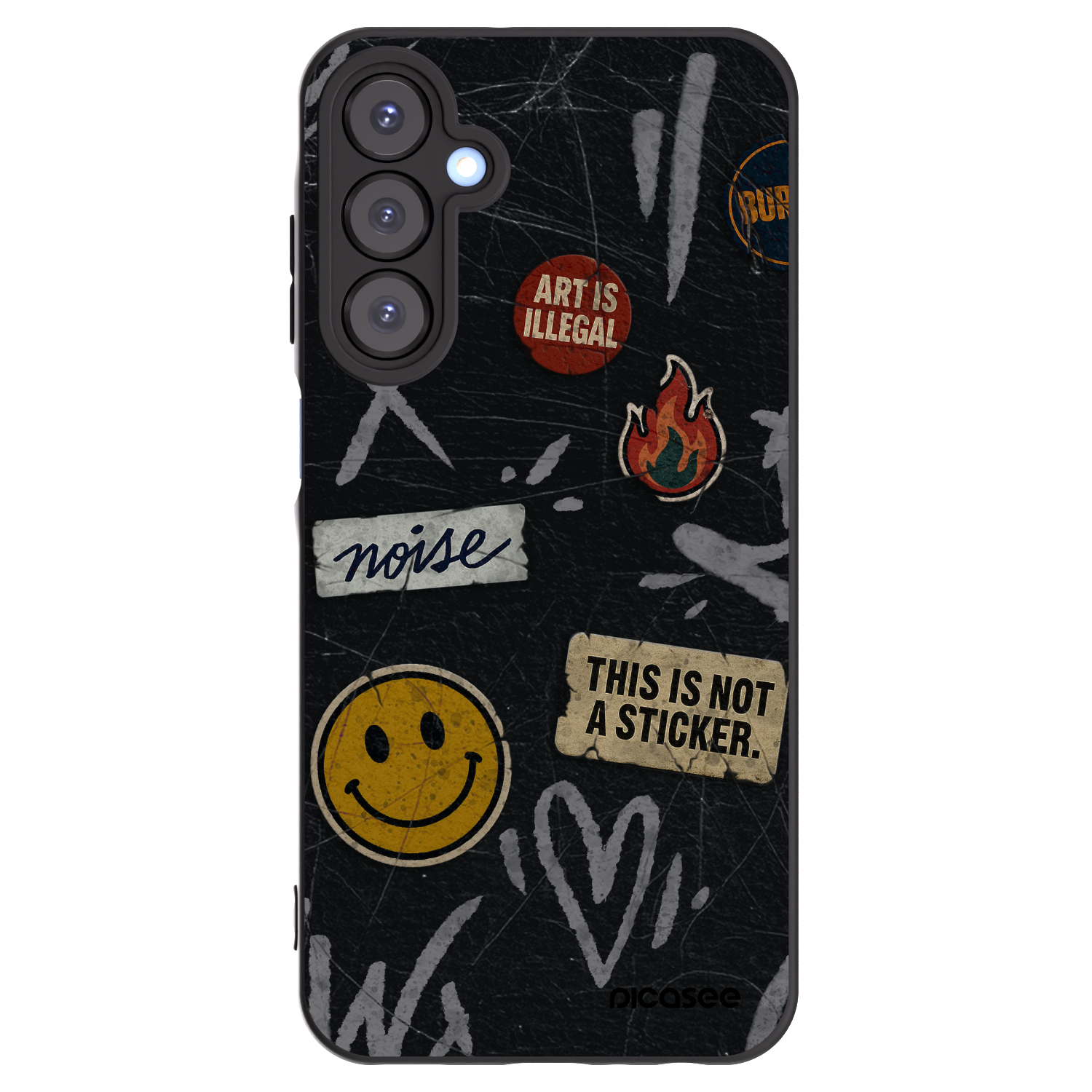 Picasee crna silikonska maskica za Samsung Galaxy A25 A256B 5G - STICKERS x TAGS