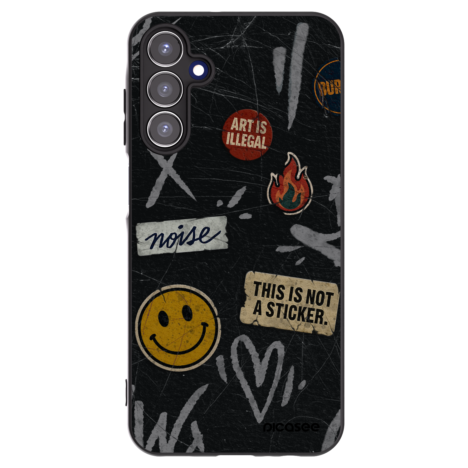 Picasee crna silikonska maskica za Samsung Galaxy A15 A156B 5G - STICKERS x TAGS