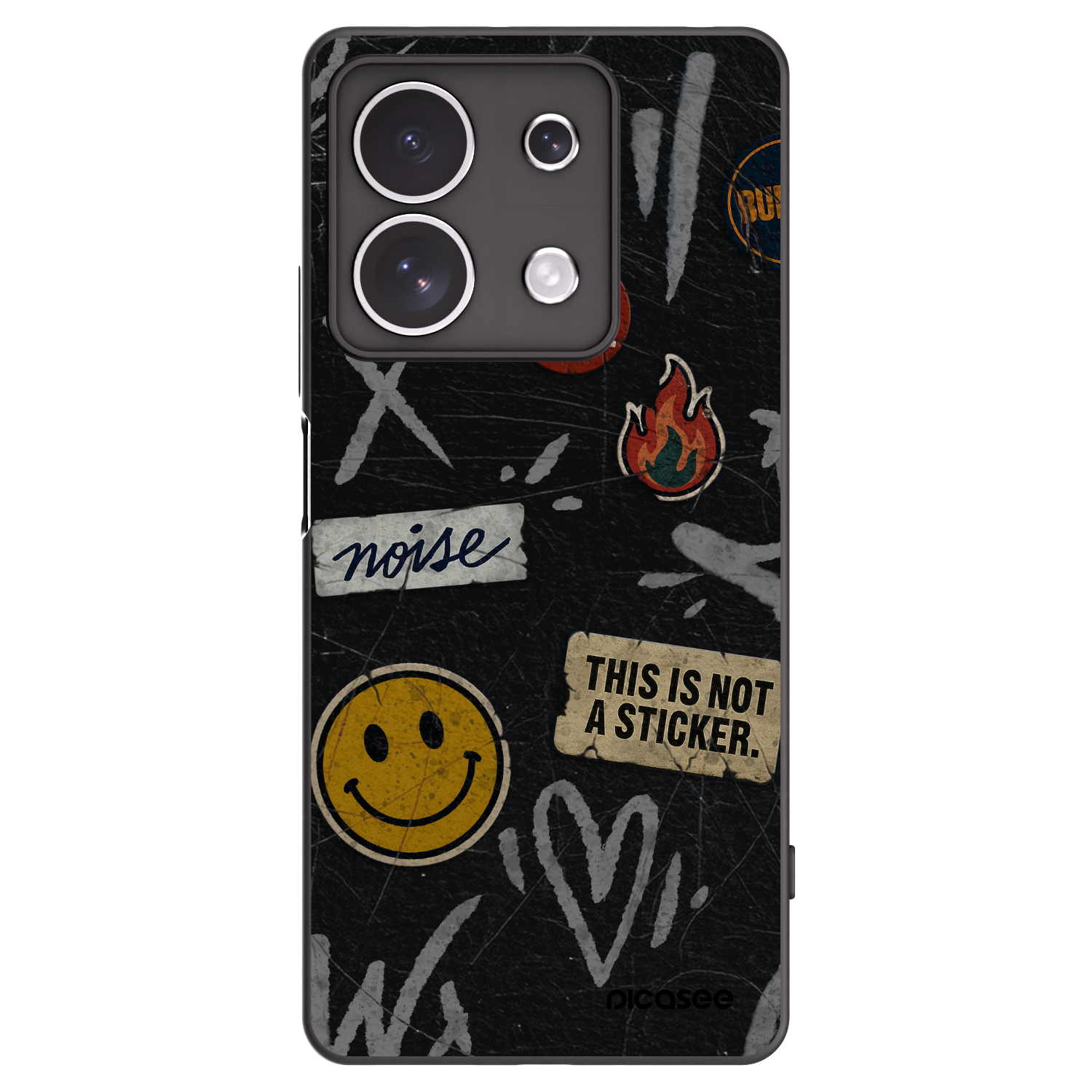Picasee crna silikonska maskica za Xiaomi Redmi Note 13 4G - STICKERS x TAGS