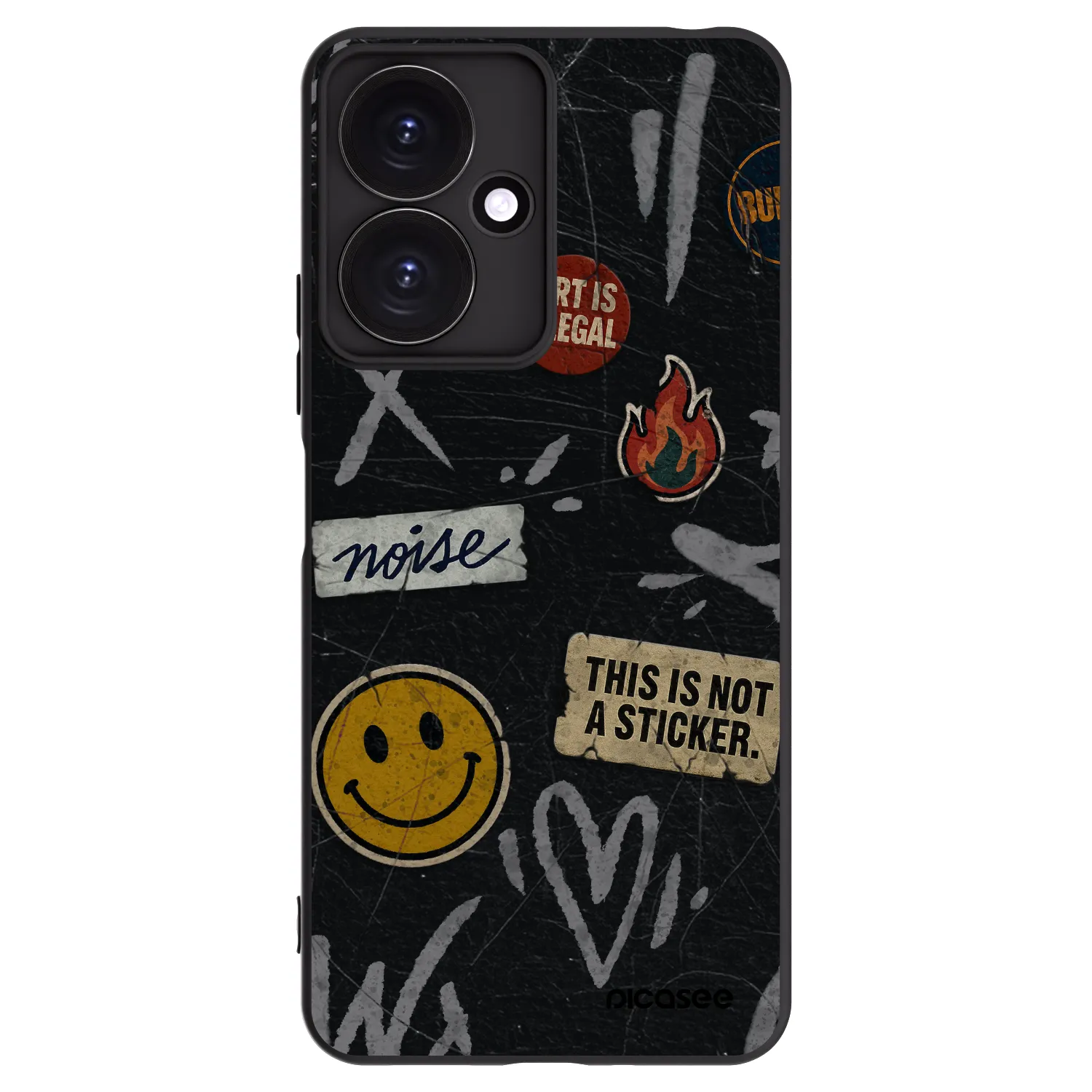 Picasee crna silikonska maskica za Xiaomi Redmi 13C 5G - STICKERS x TAGS