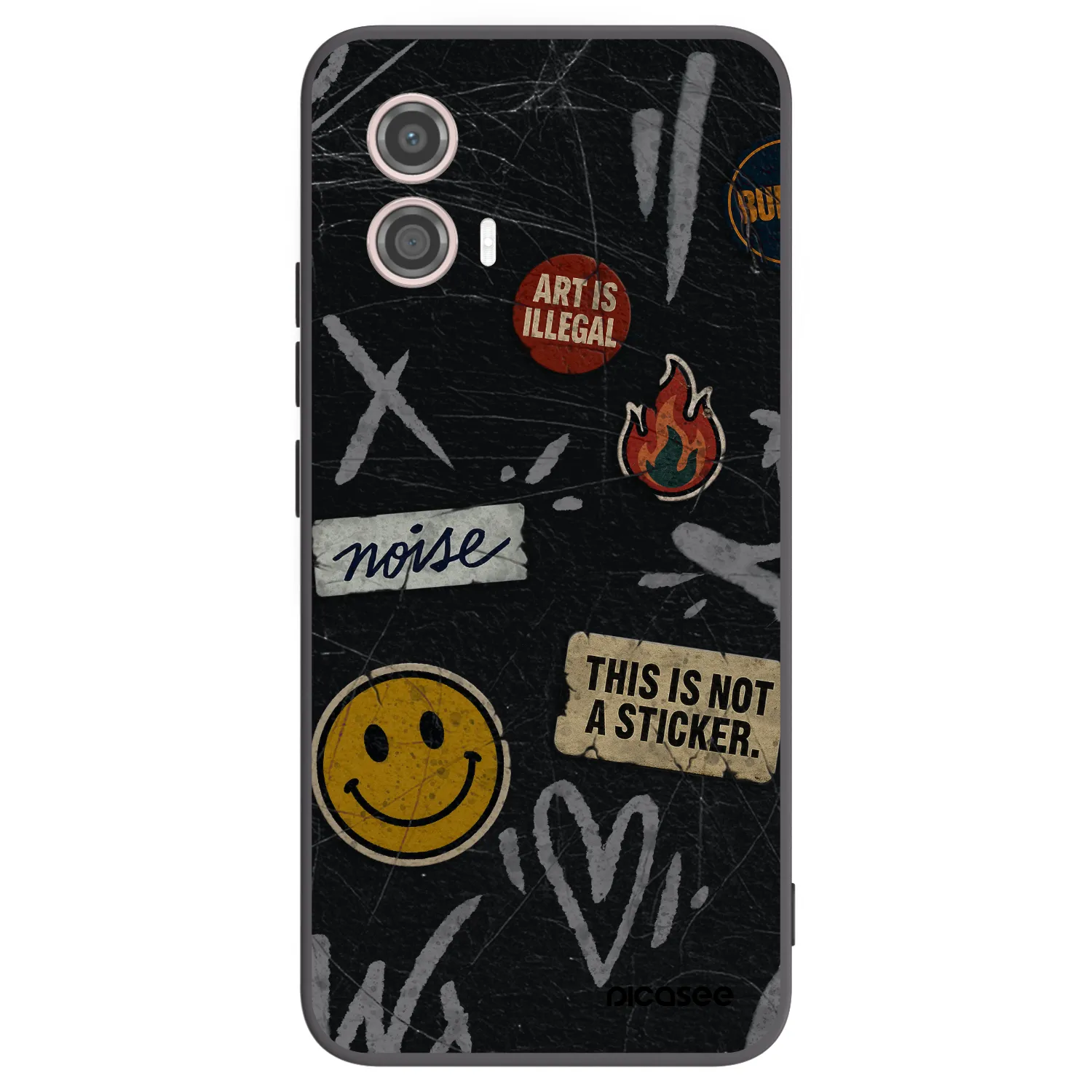 Picasee crna silikonska maskica za Motorola Moto G53 5G - STICKERS x TAGS