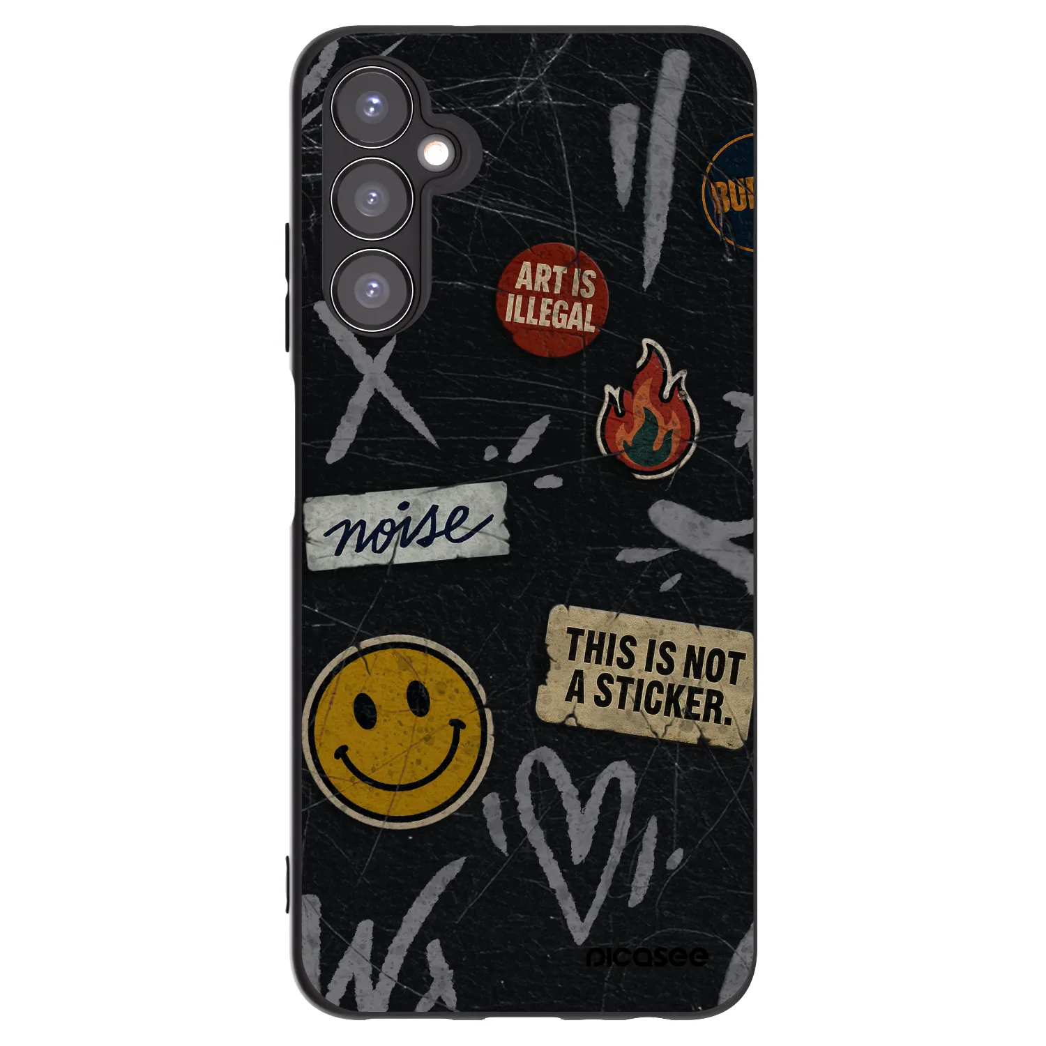 Picasee crna silikonska maskica za Samsung Galaxy A05s A057G - STICKERS x TAGS