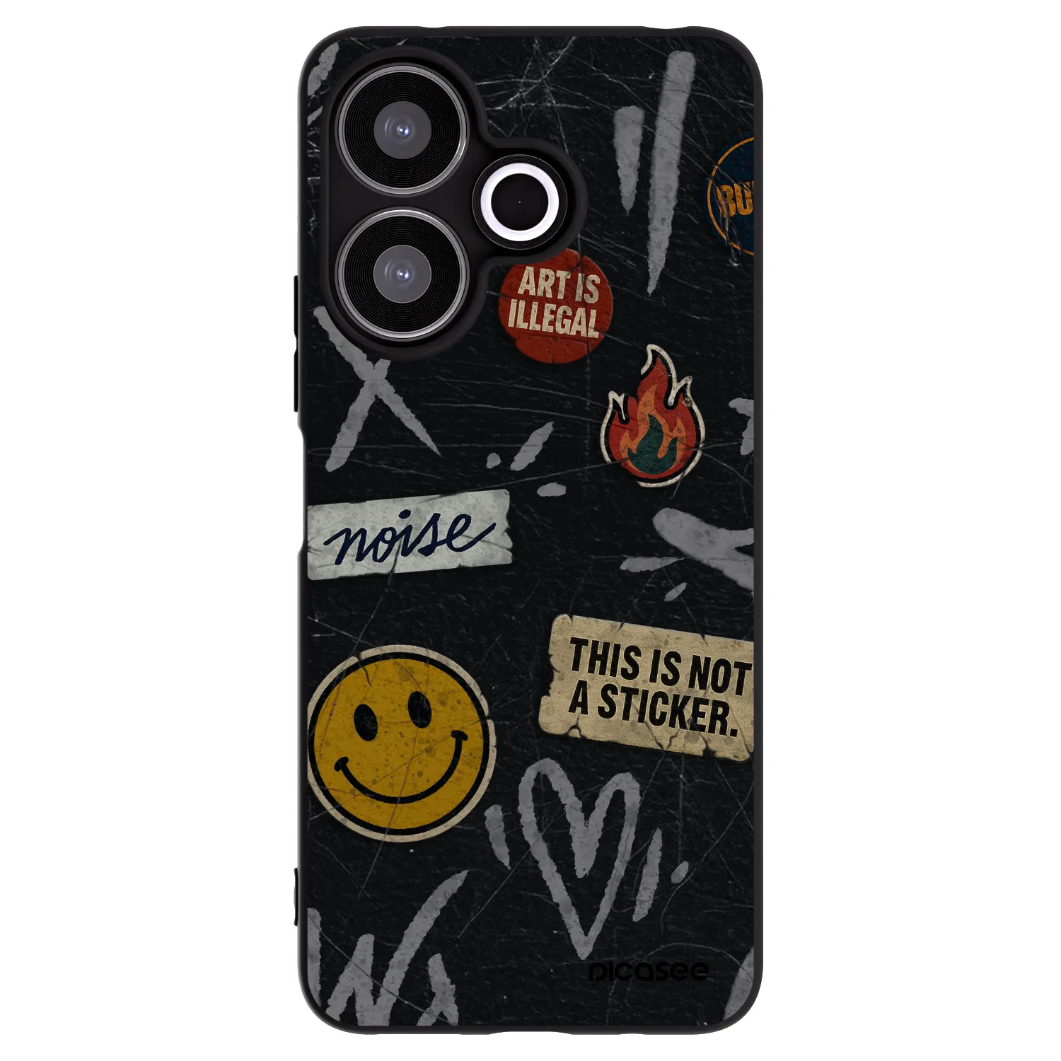 Picasee crna silikonska maskica za Xiaomi Redmi 13 4G - STICKERS x TAGS