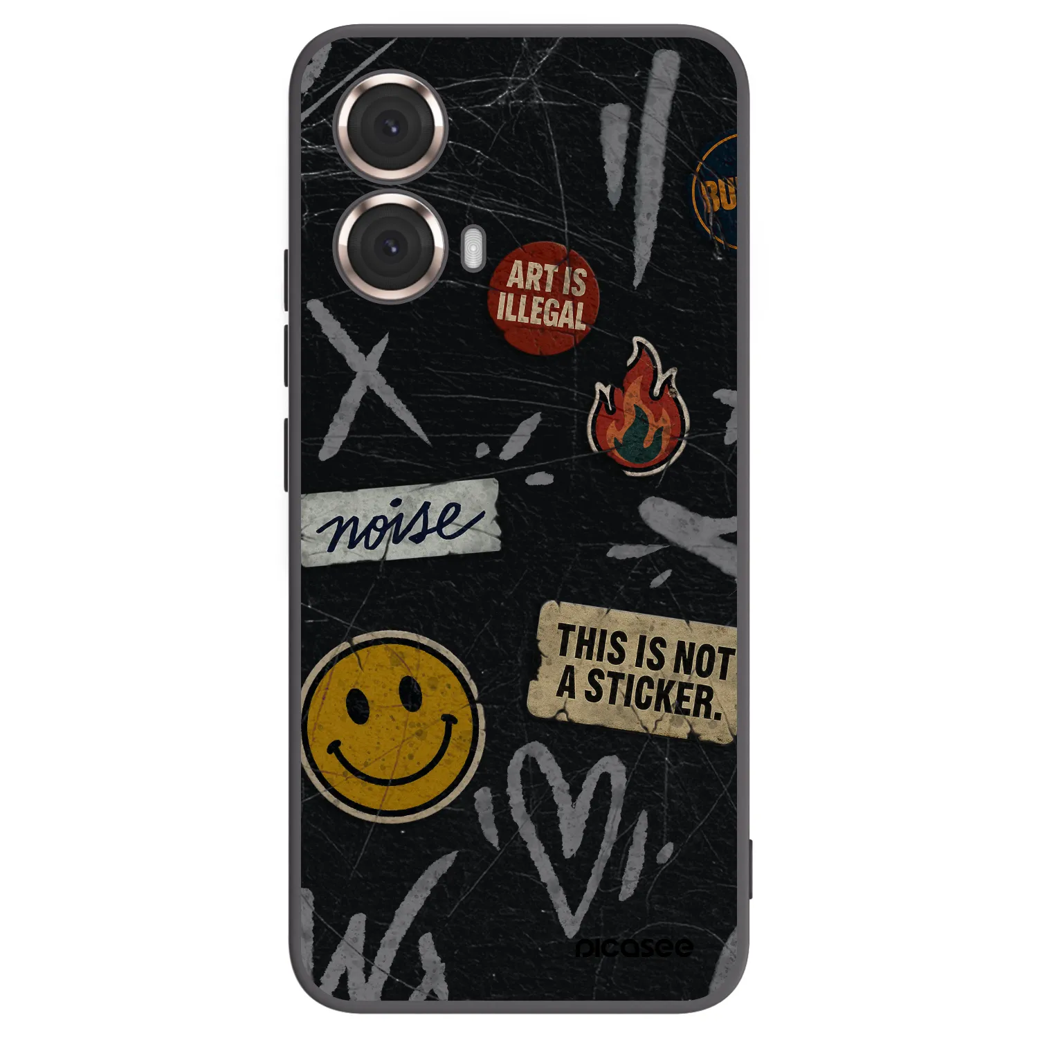 Picasee crna silikonska maskica za Motorola Moto G85 - STICKERS x TAGS