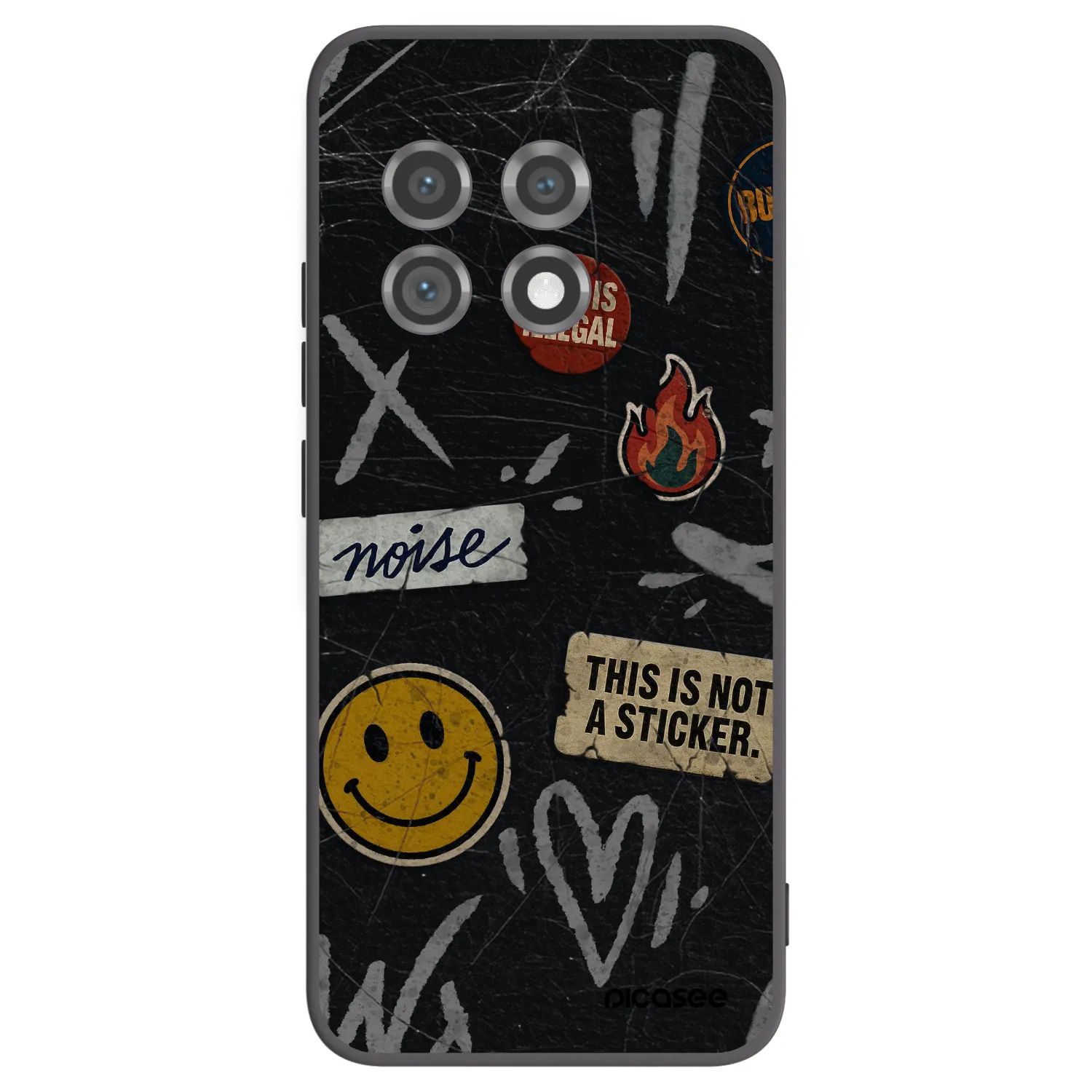 Picasee crna silikonska maskica za OnePlus 11 5G - STICKERS x TAGS