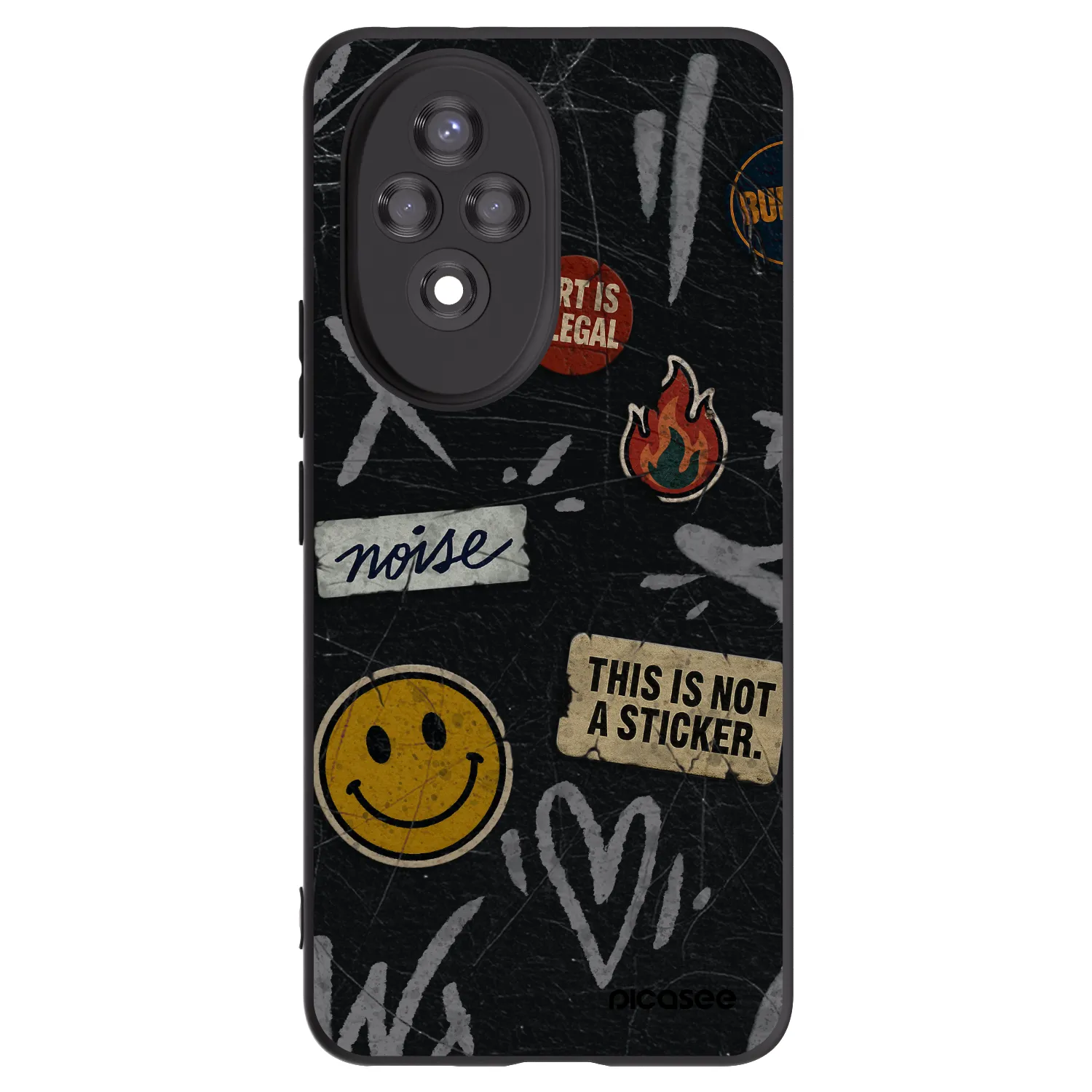 Picasee crna silikonska maskica za Honor 200 Pro 5G - STICKERS x TAGS