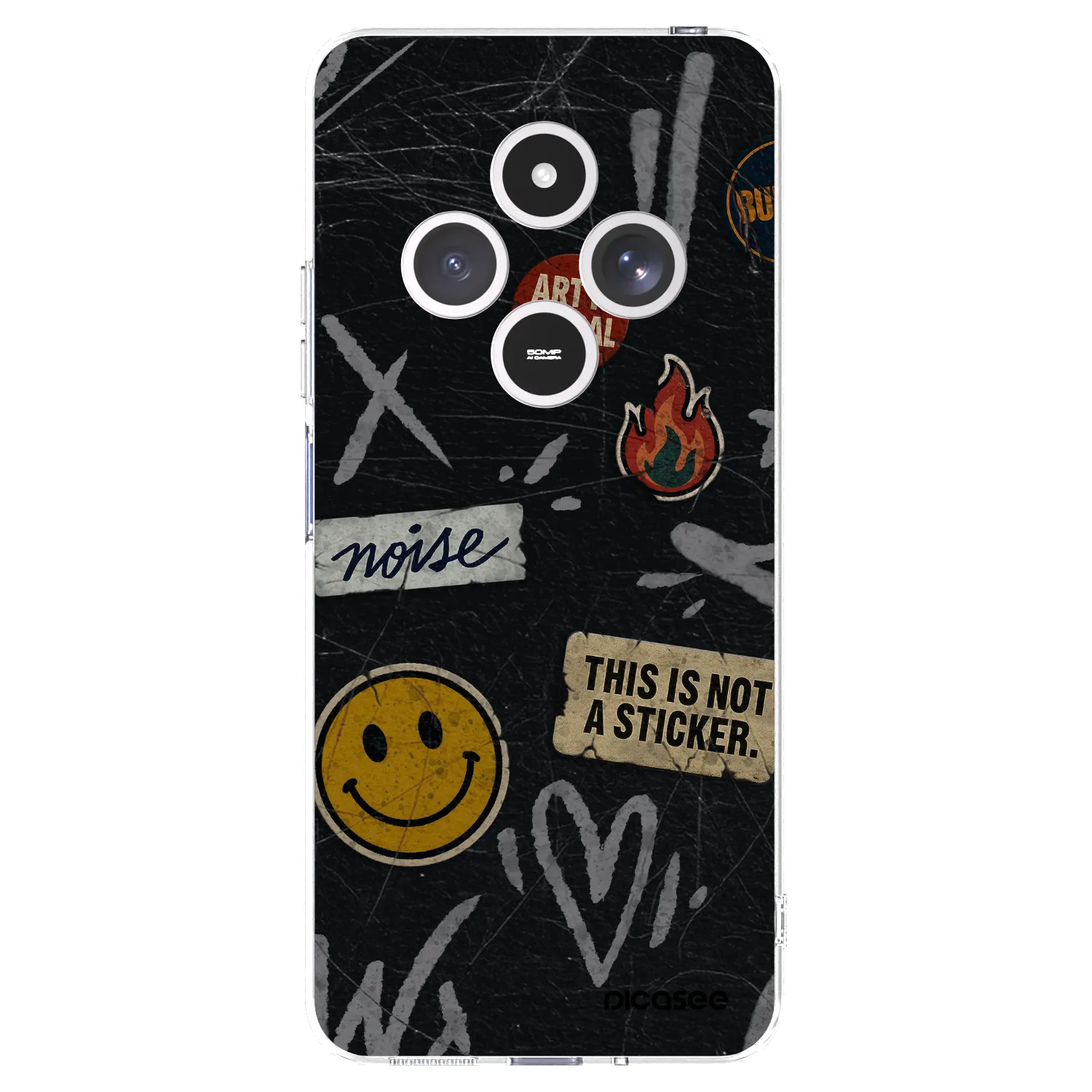 Picasee silikonska prozirna maskica za Xiaomi Redmi 14C - STICKERS x TAGS