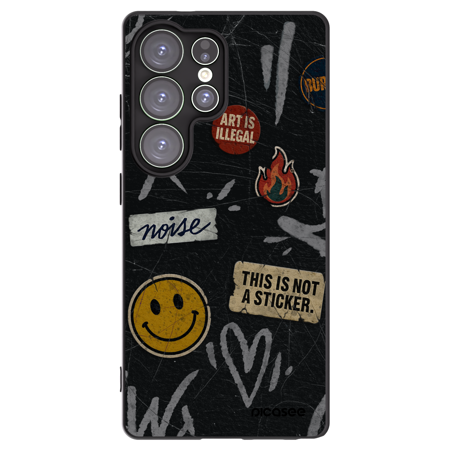 Picasee crna silikonska maskica za Samsung Galaxy S25 Ultra 5G - STICKERS x TAGS