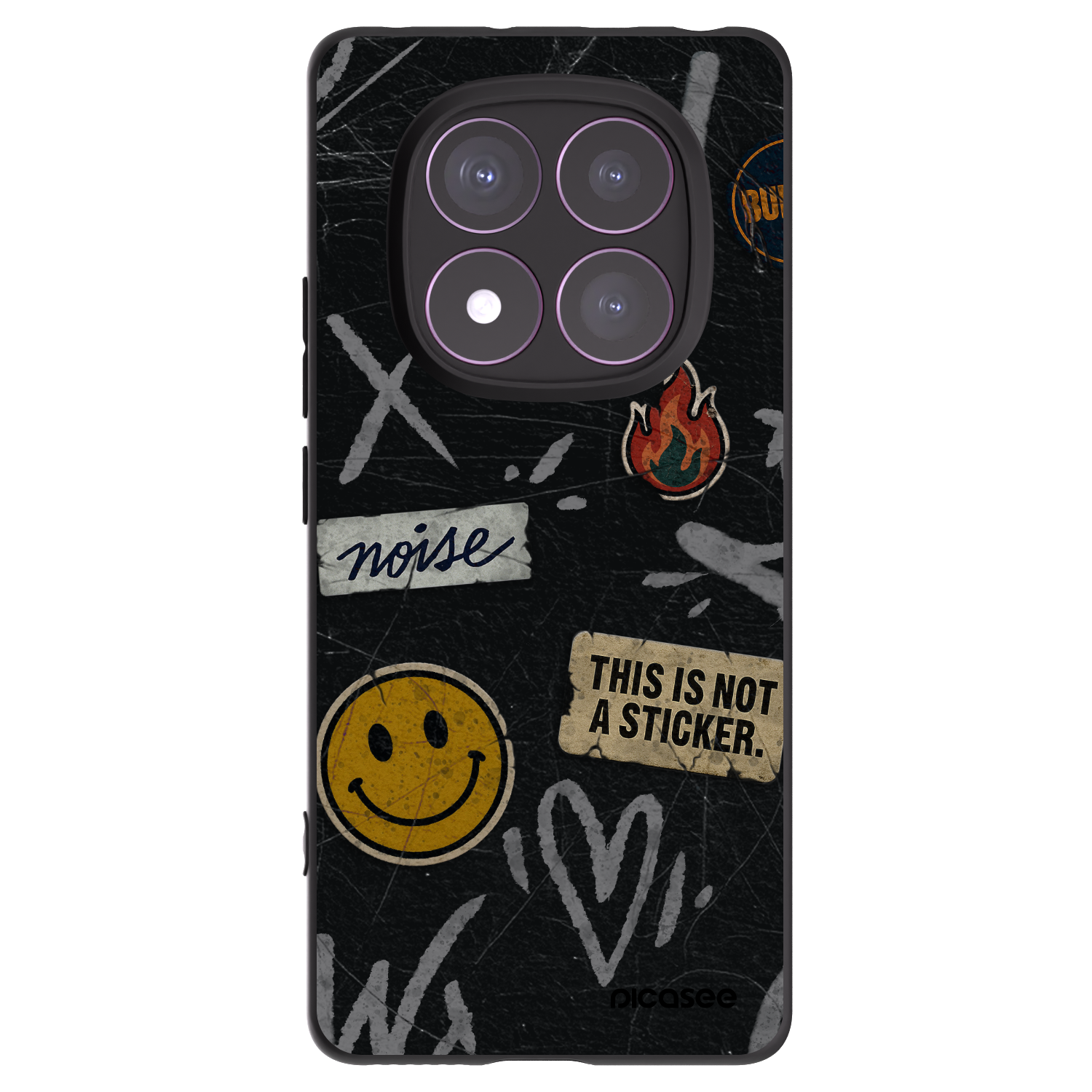 Picasee crna silikonska maskica za Xiaomi Redmi Note 14 Pro 4G - STICKERS x TAGS