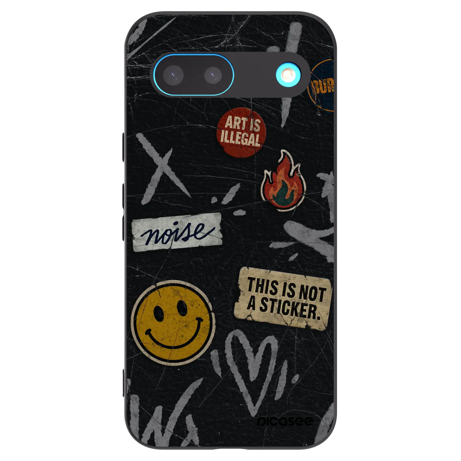 Picasee crna silikonska maskica za Google Pixel 8 - STICKERS x TAGS