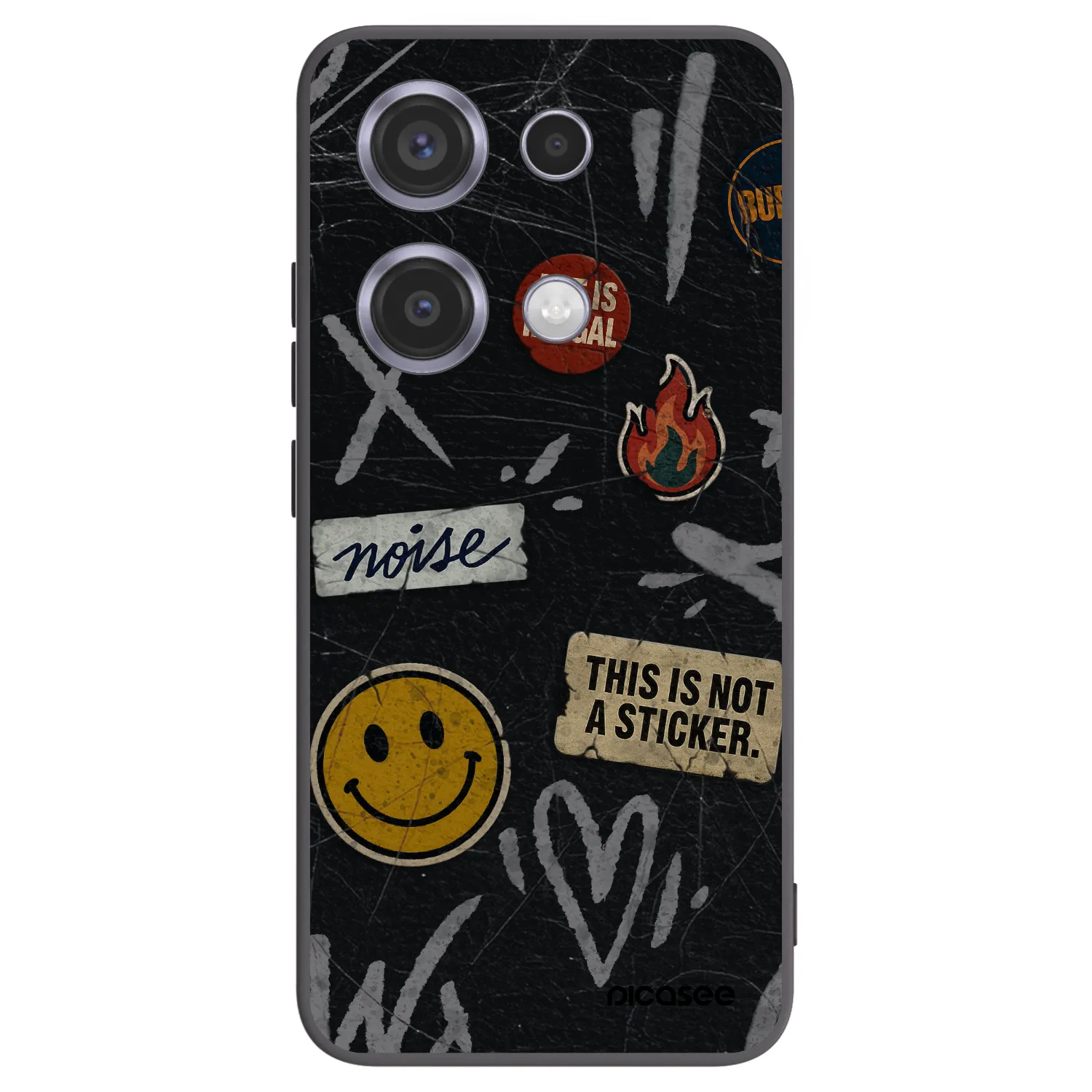 Picasee crna silikonska maskica za Xiaomi Redmi Note 14S - STICKERS x TAGS