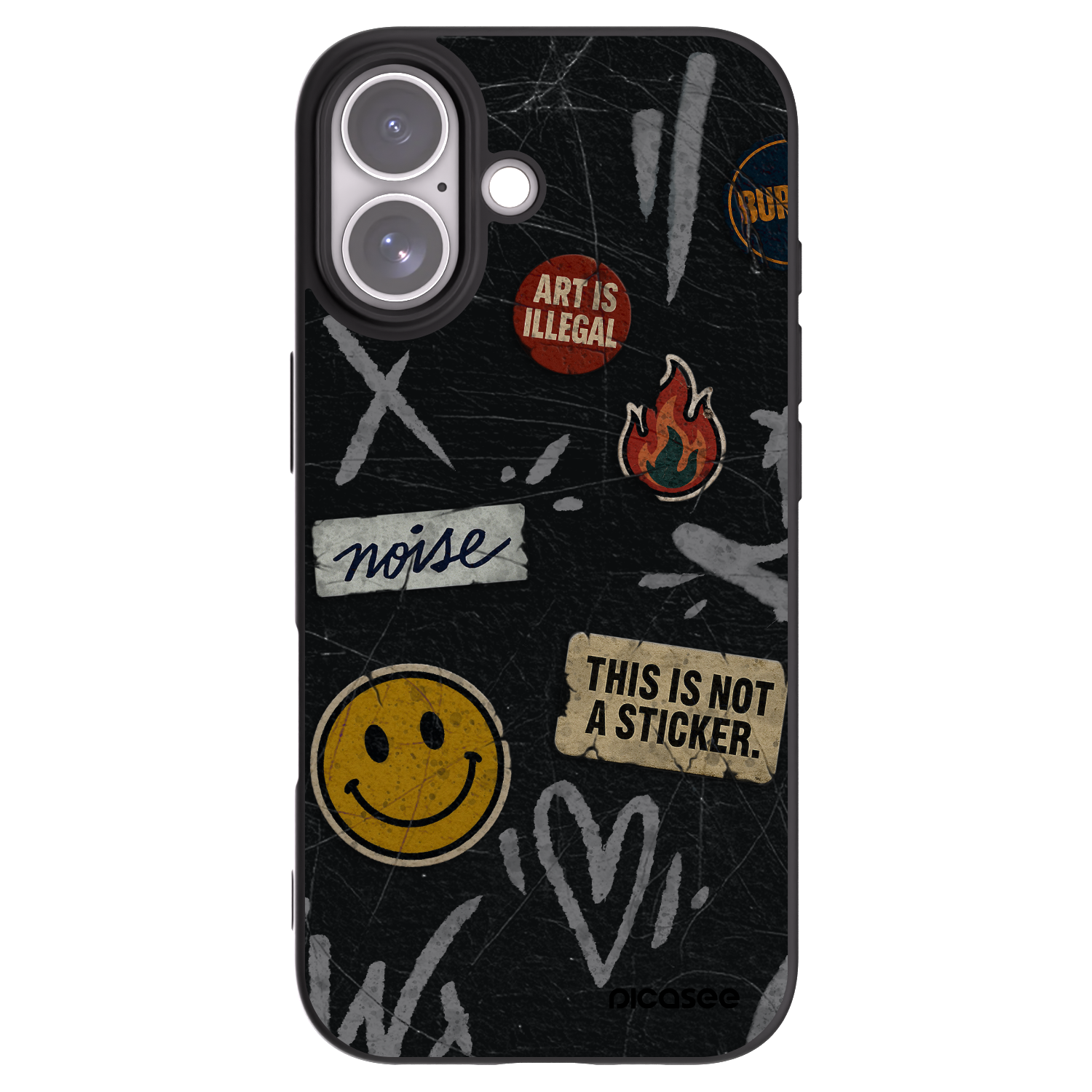 Picasee crna silikonska maskica za Apple iPhone 17 - STICKERS x TAGS