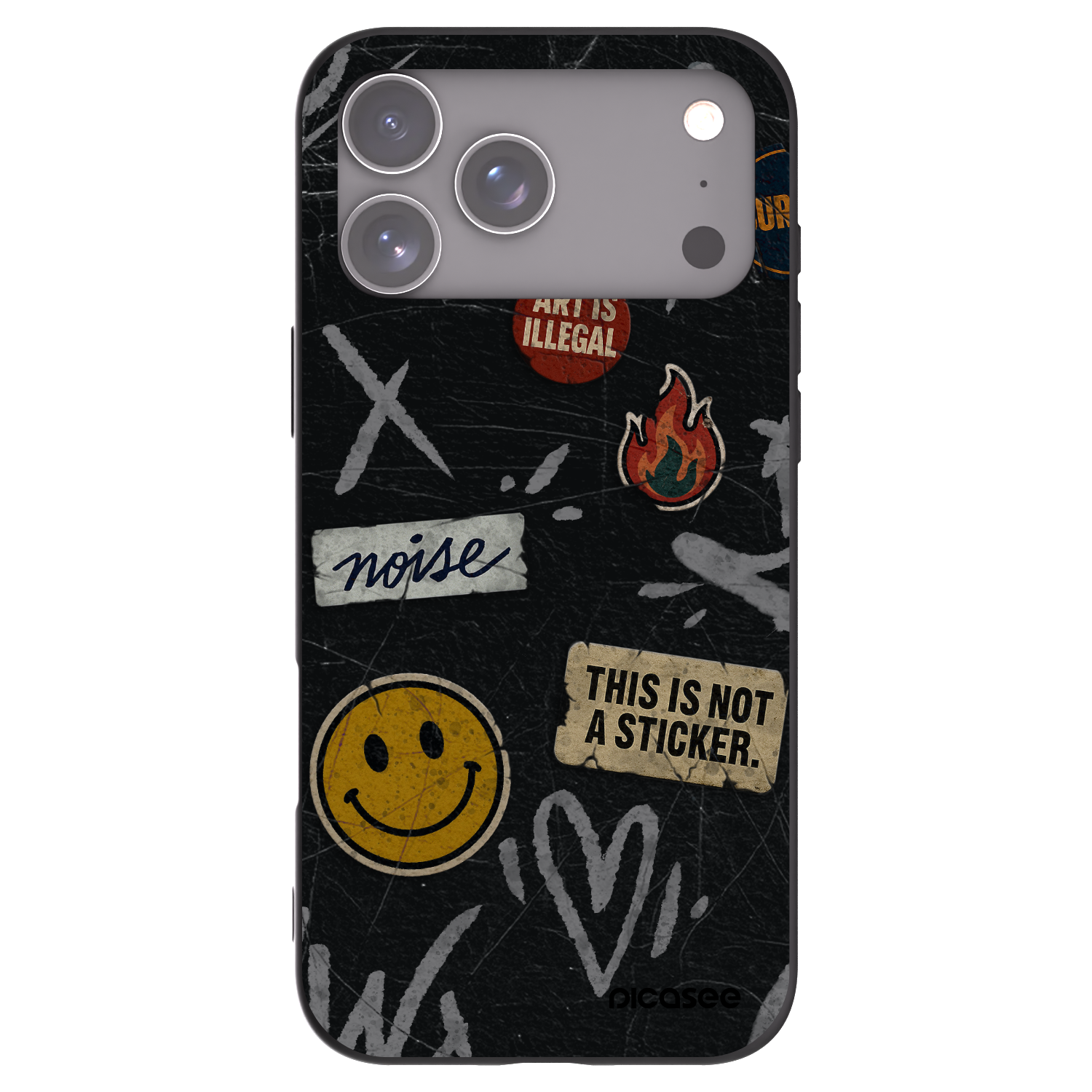 Picasee crna silikonska maskica za Apple iPhone 17 Pro Max - STICKERS x TAGS