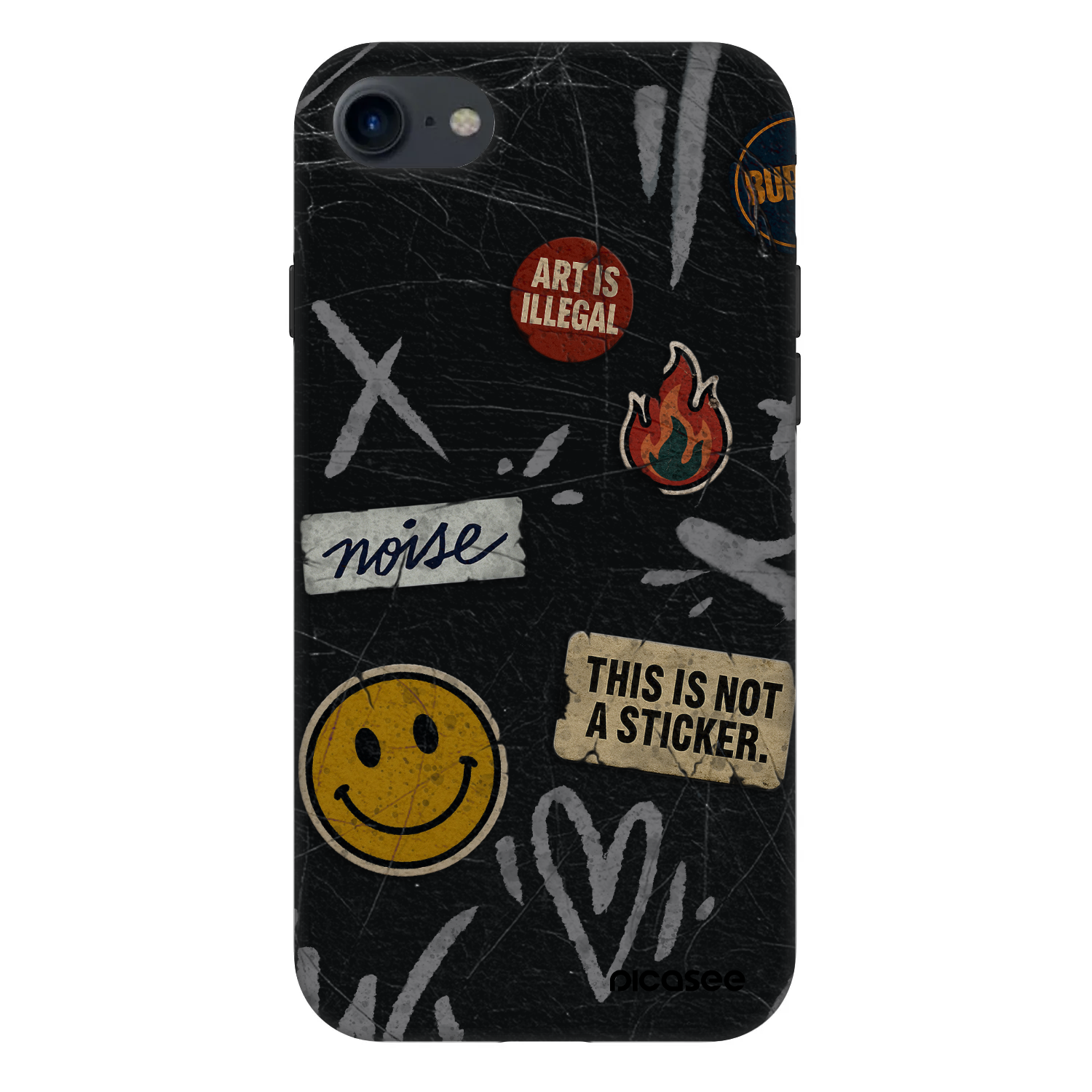 Picasee Fashion Case za Apple iPhone SE 2020 - STICKERS x TAGS
