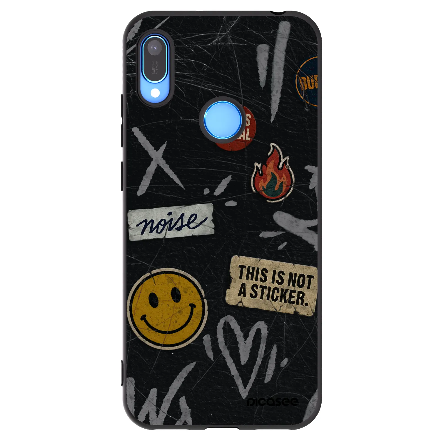 Picasee crna silikonska maskica za Huawei Y6 2019 - STICKERS x TAGS